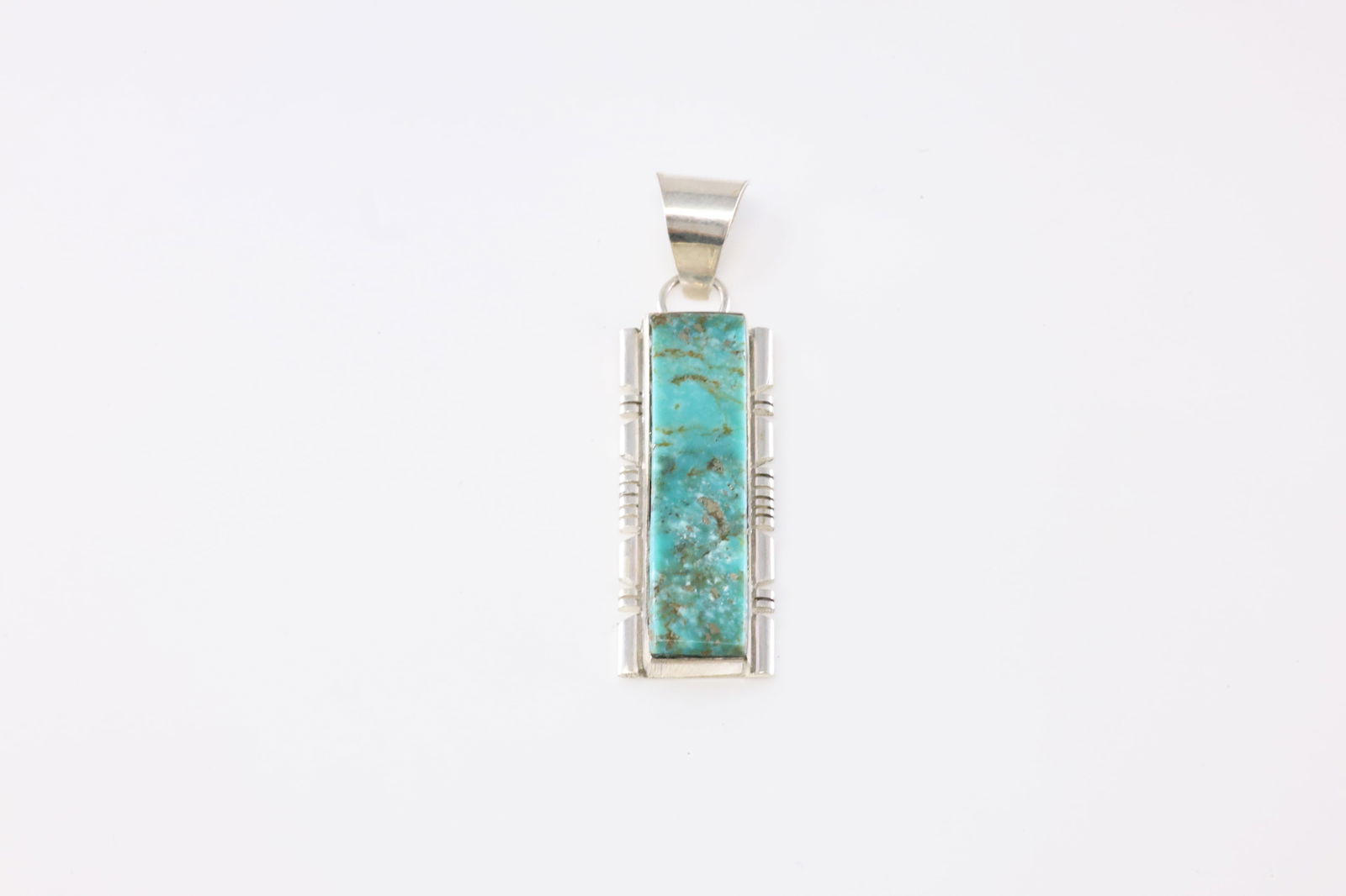 Native American Navajo Sterling Silver Number 8 Turquoise Inlay Pendant By Steve Francisco.: This is a Native American Navajo Sterling Silver Number 8 Turquoise Inlay Pendant By Steve Francisco.