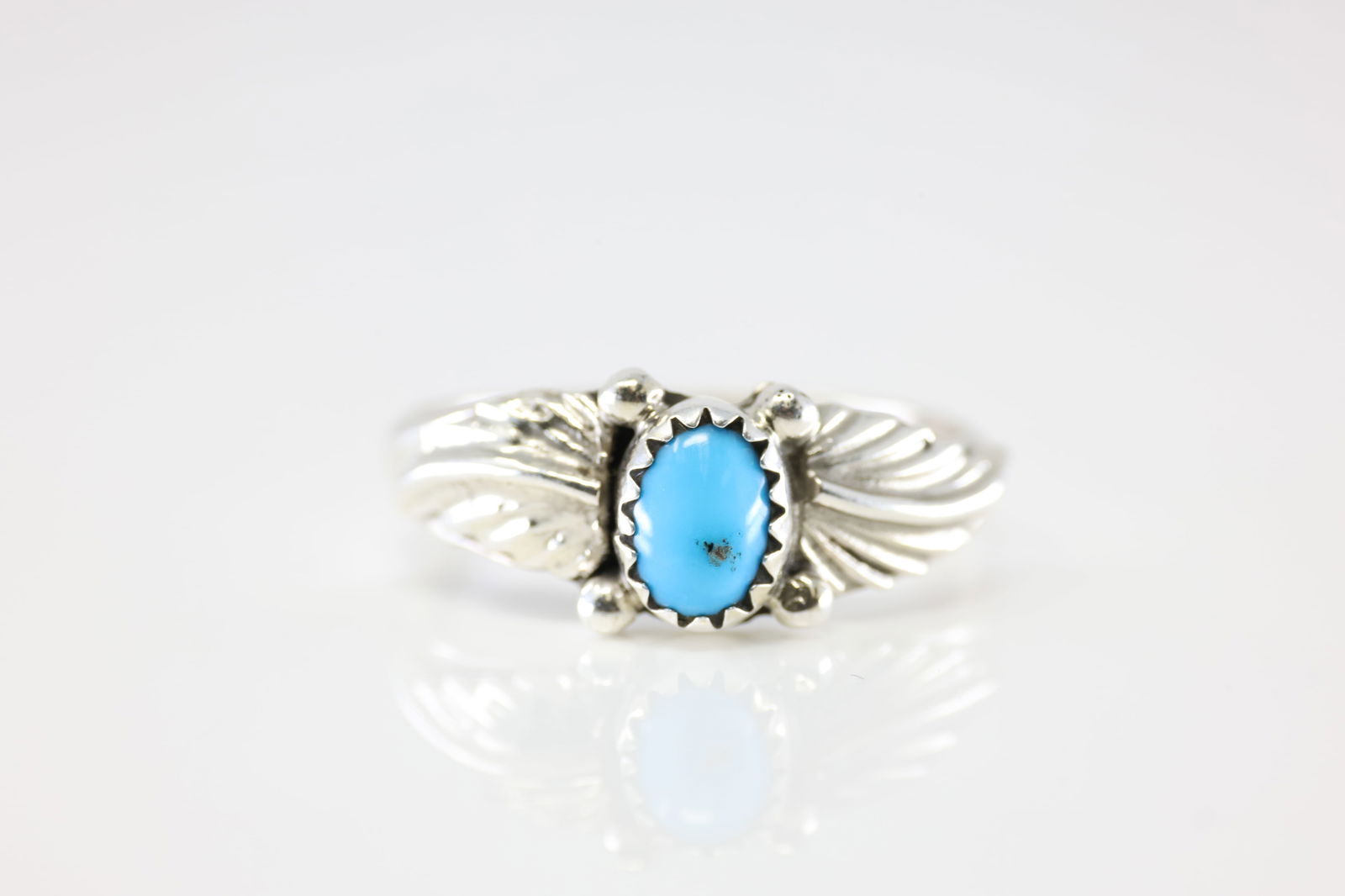 America Sterling Silver Turquoise Ring. (1 of 3)