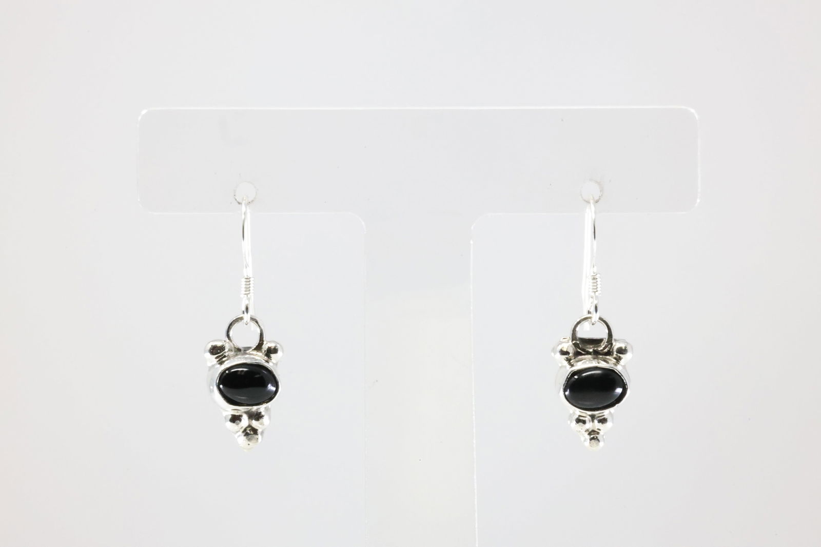America Sterling Silver Black Onyx Dangling Earring's. (1 of 3)