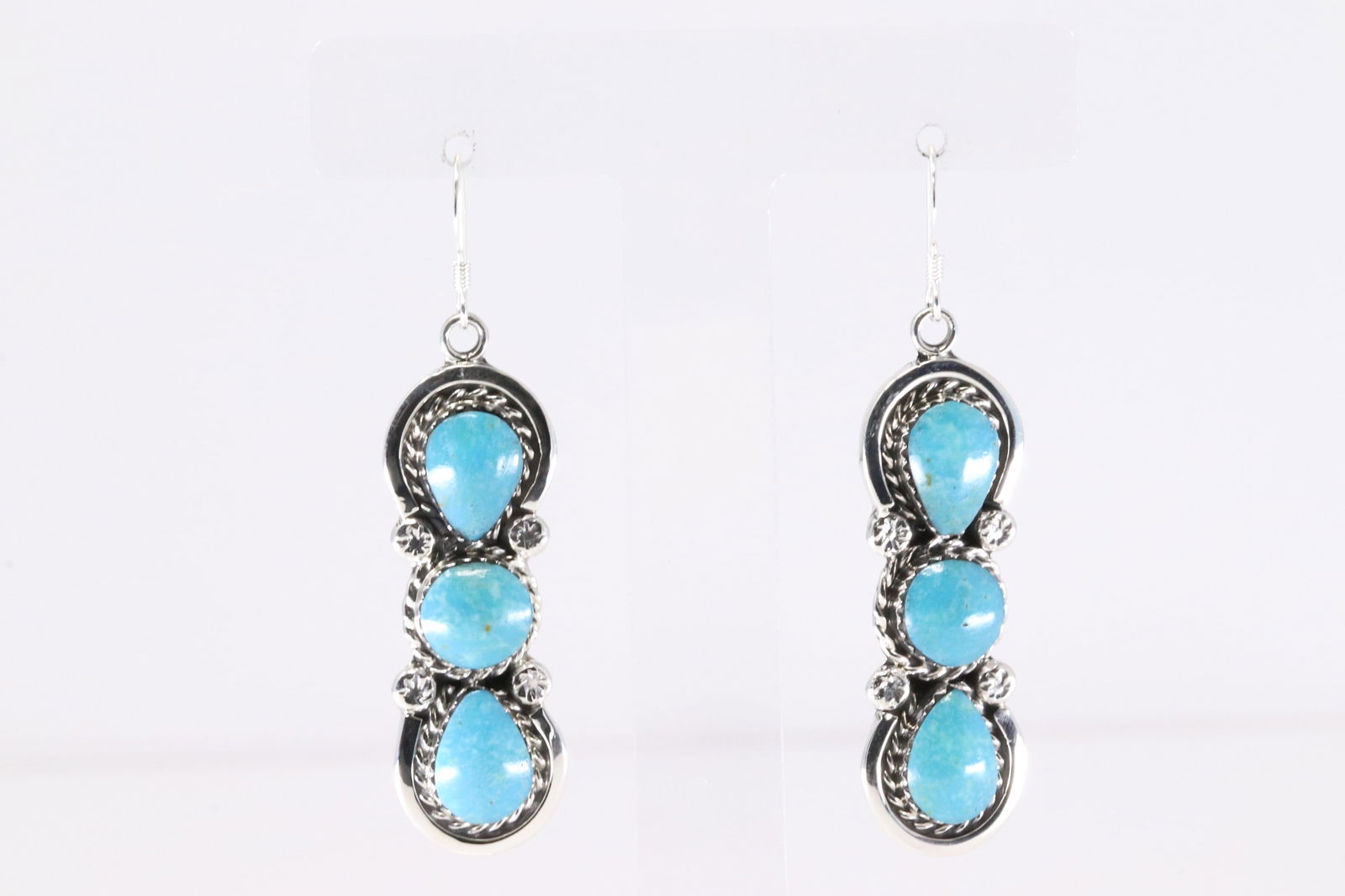 Native America Navajo Sterling Silver Turquoise Dangling Earring's By Marie Bahe. (1 of 4)
