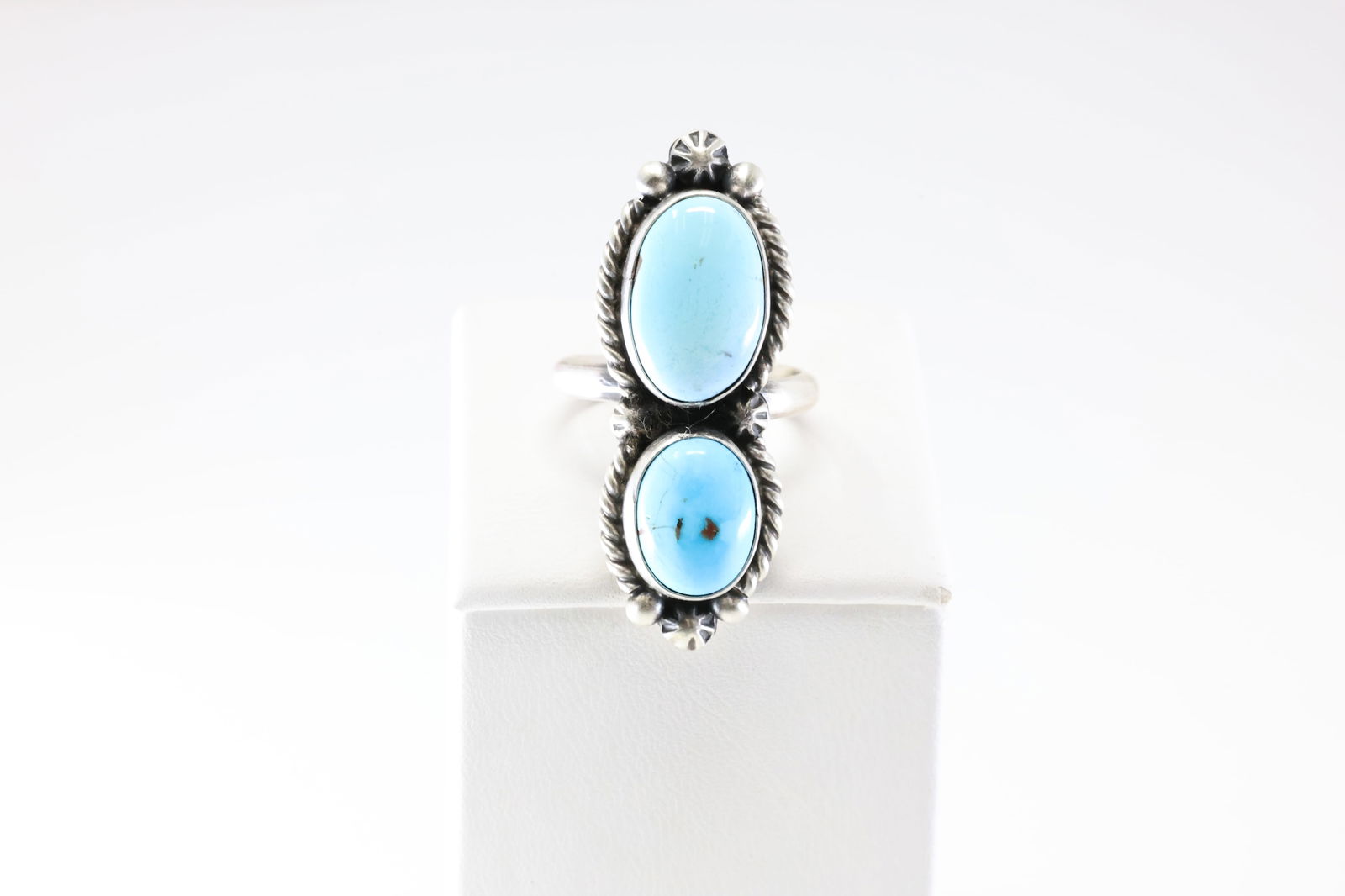 Native America Navajo Sterling Silver Turquoise Ring By Eugene Belone. (1 of 4)