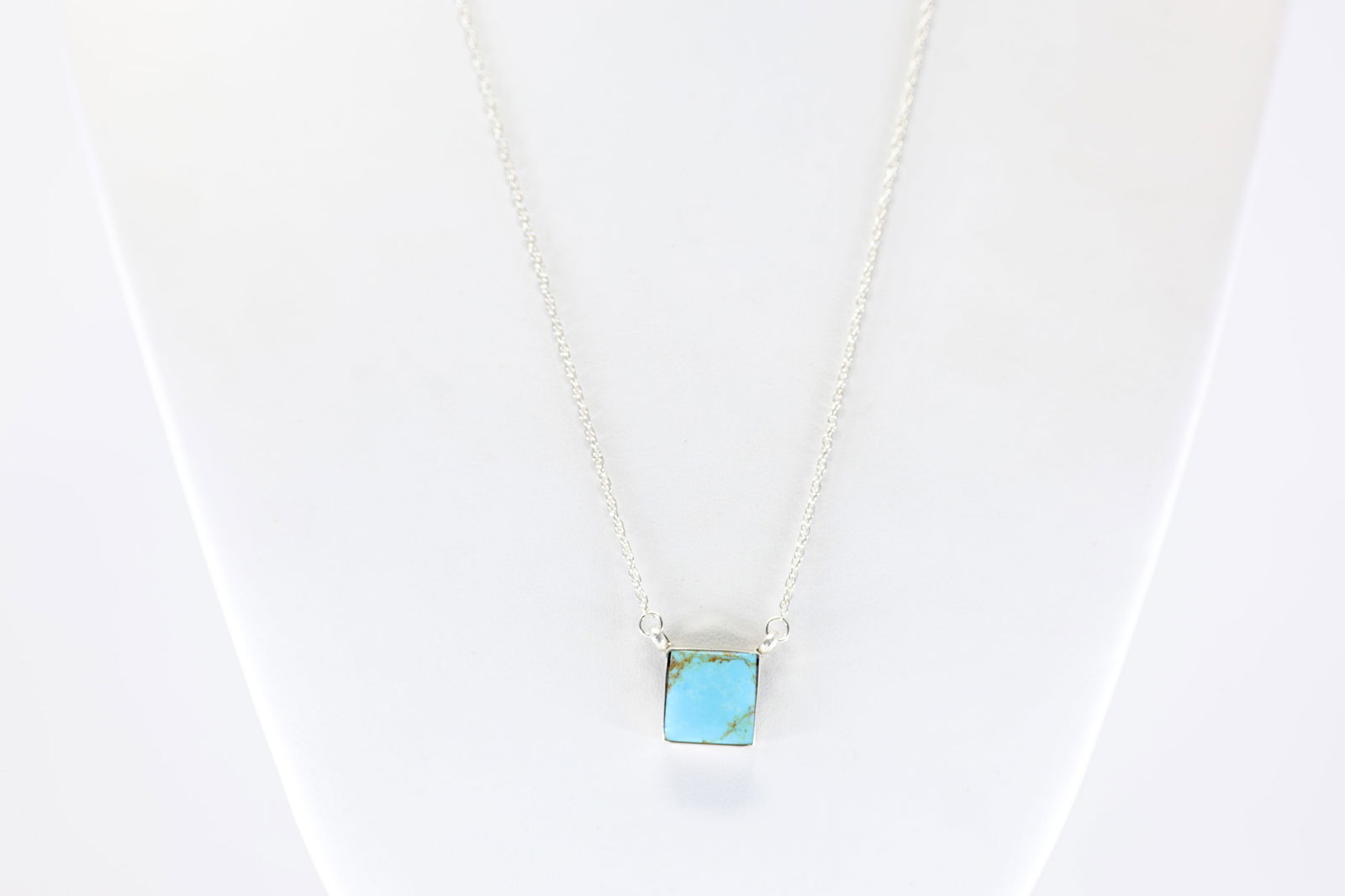 Native America Navajo Sterling Silver Turquoise Neclace By Ryntanna Yazzie. From R.B Company.: This is a Native America Navajo Sterling Silver Turquoise Neclace By Ryntanna Yazzie. From R.B Company. Stamp R.B. Necklace Length: 18.00.