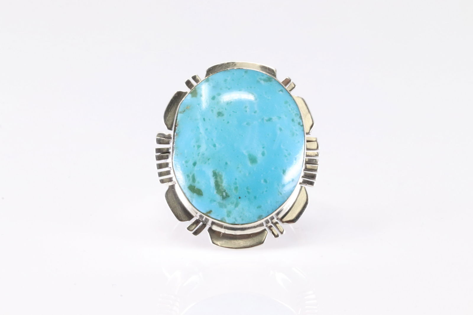 Native America Navajo Sterling Silver Turquoise Ring By Jimmy Garcia. (1 of 4)