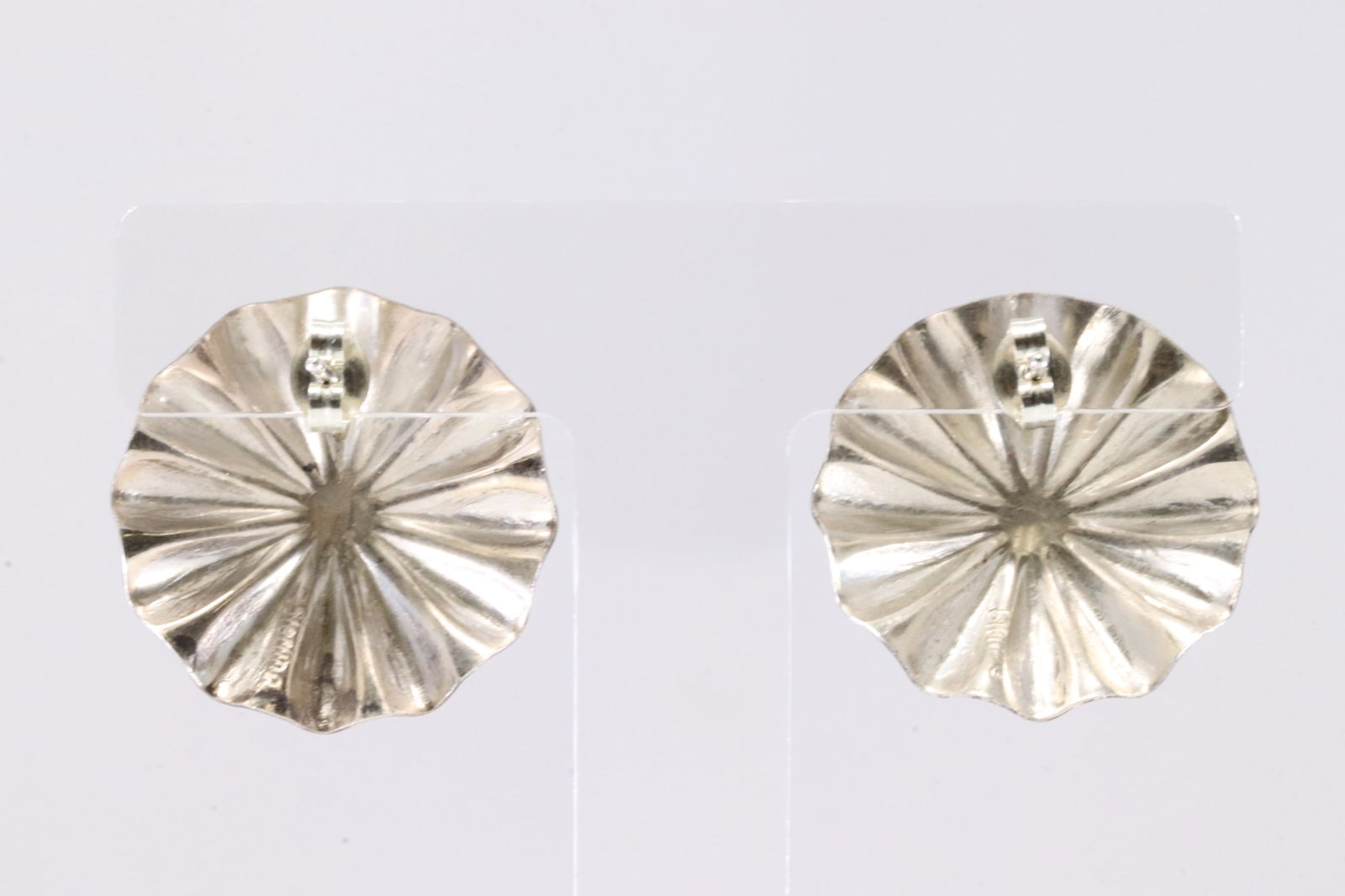 American Sterling Silver Solid Post Earring's. - 4