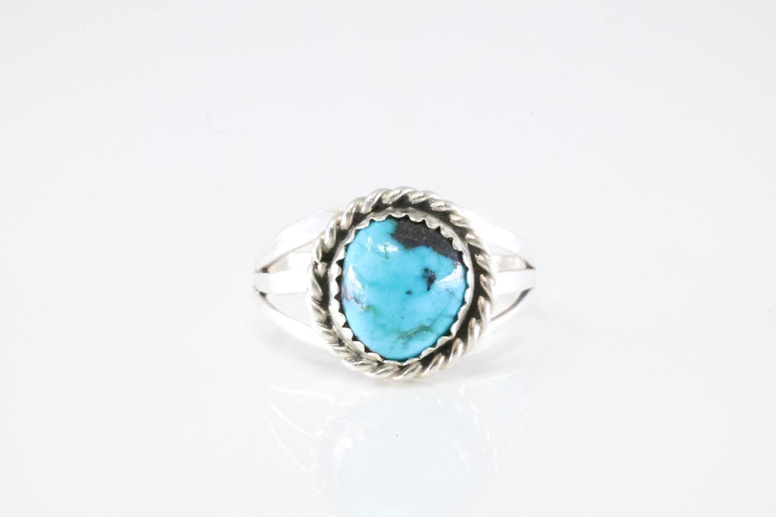 Native American Navajo Sterling Silver Turquoise Ring By B. (1 of 3)