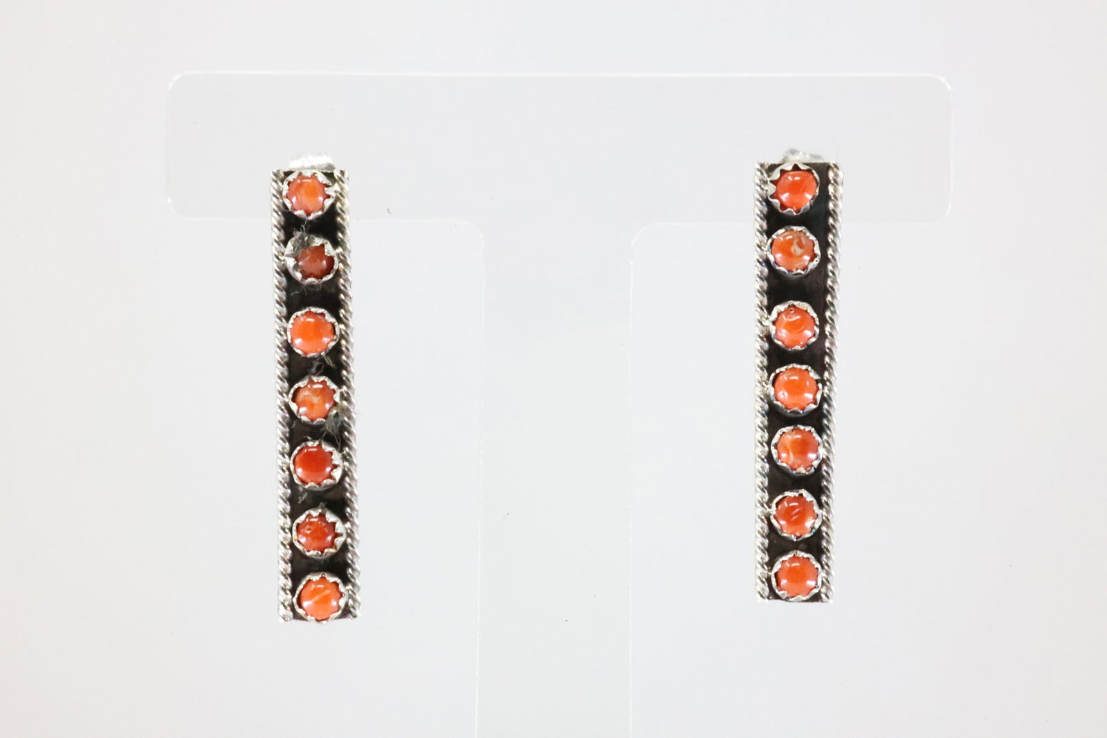 America Sterling Silver Coral Post Earring's. (1 of 4)