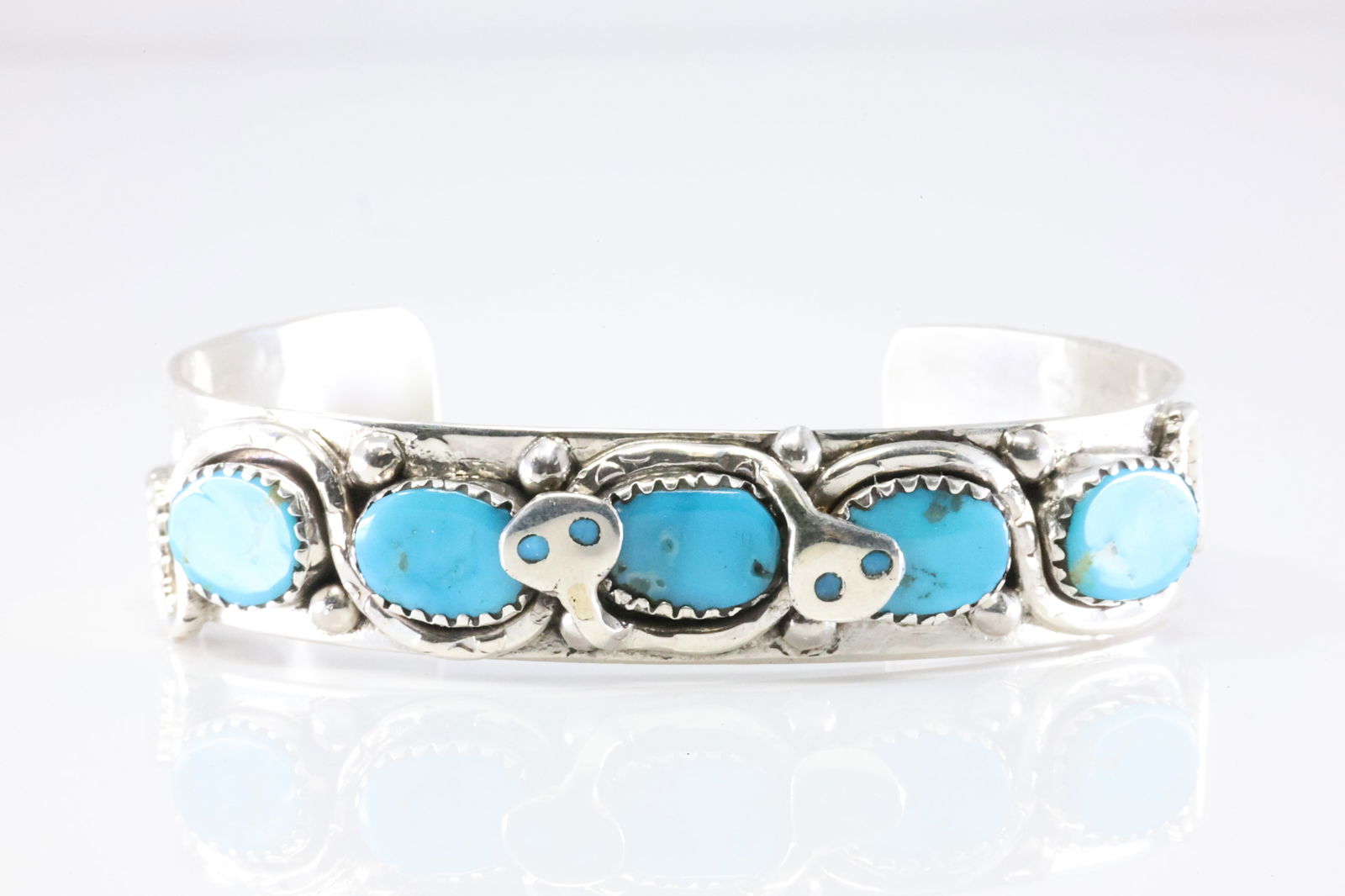 Native America Zuni Sterling Silver Turquoise Bracelet Cuff By Effie C. (1 of 4)