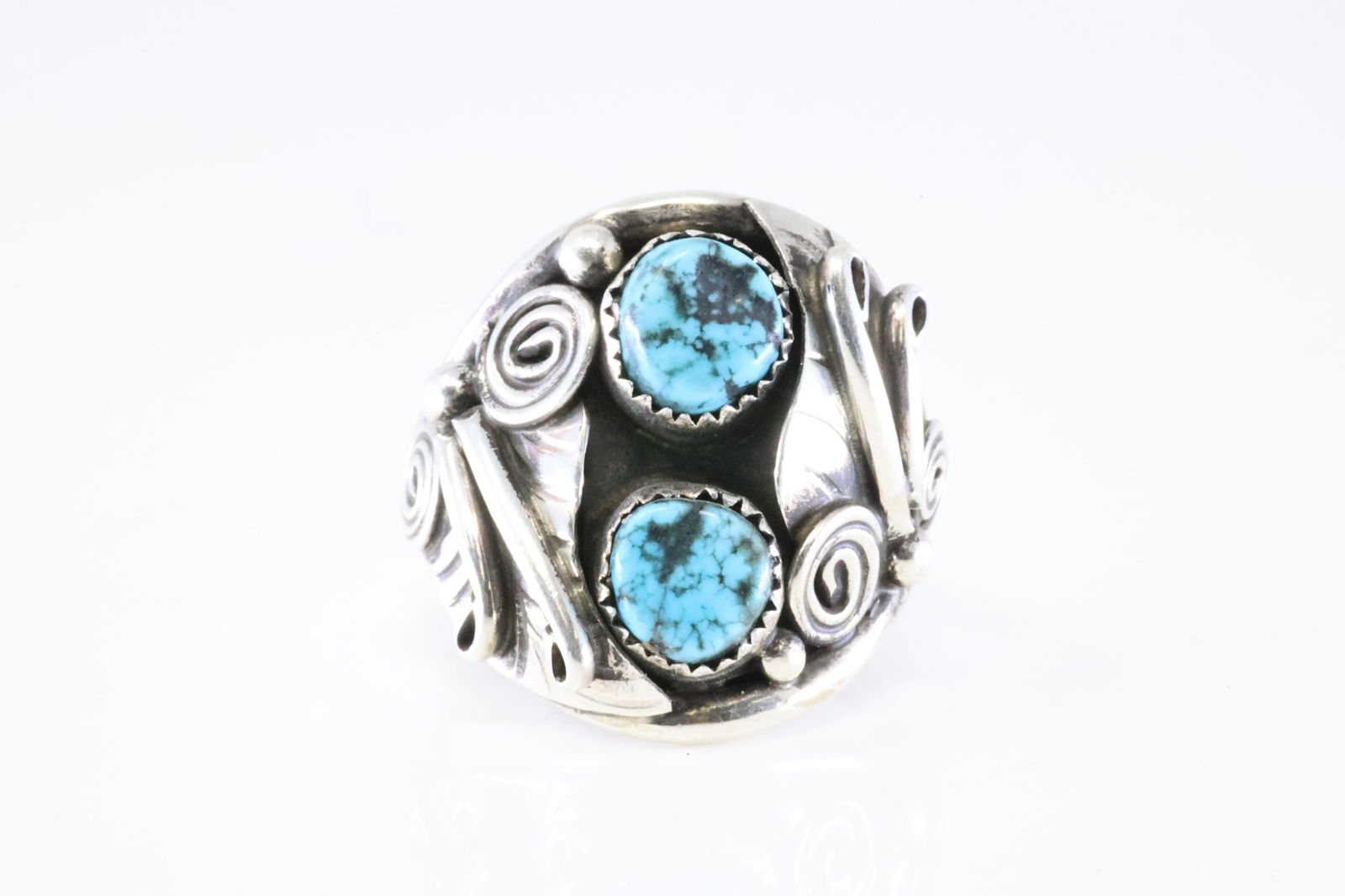 Native American Navajo Sterling Silver Turquoise Ring By B. (1 of 4)