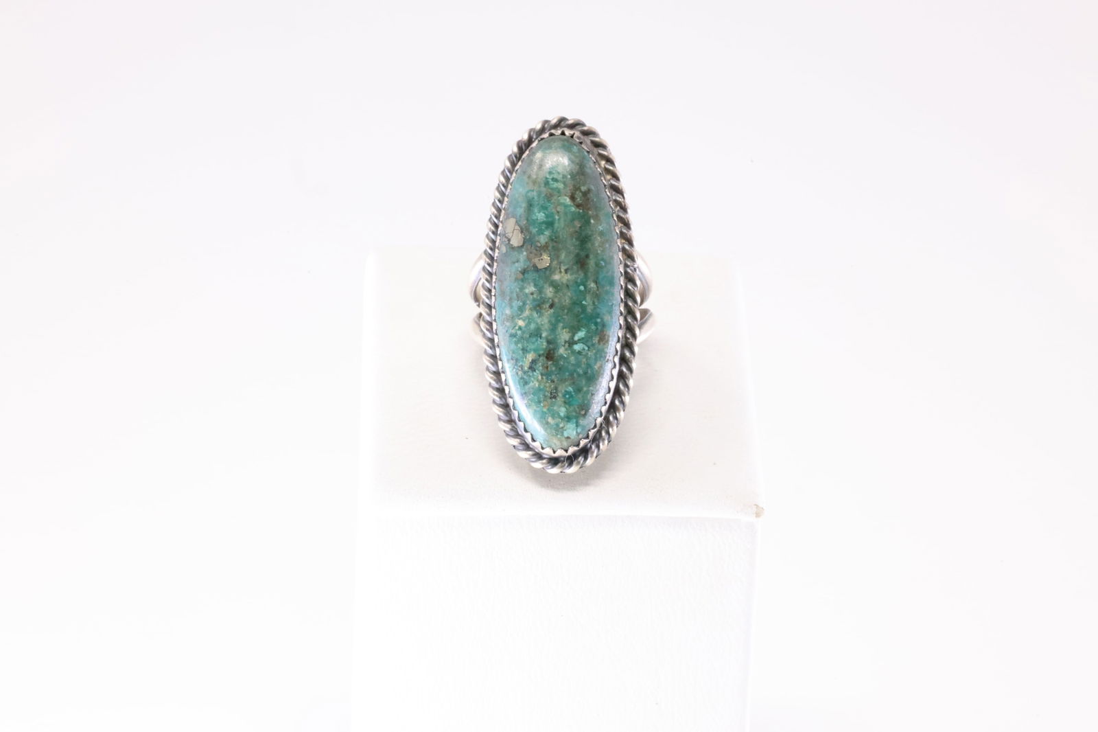 Native America Navajo Sterling Silver Campitos Turquoise Ring By C.: This is a Native America Navajo Sterling Silver Campitos Turquoise Ring By C. Stamp C. Ring Size: 6.00.
