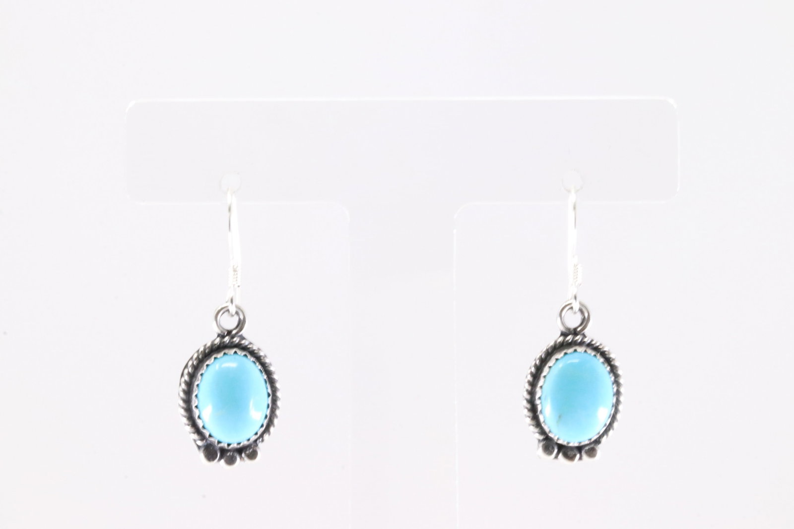 America Sterling Silver Turquoise Dangling Earring's. (1 of 3)