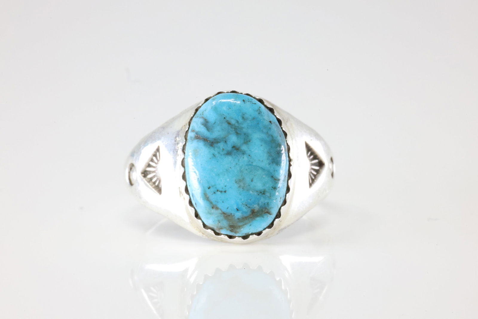 Native America Navajo Sterling Silver Turquoise Ring By ML. (1 of 4)