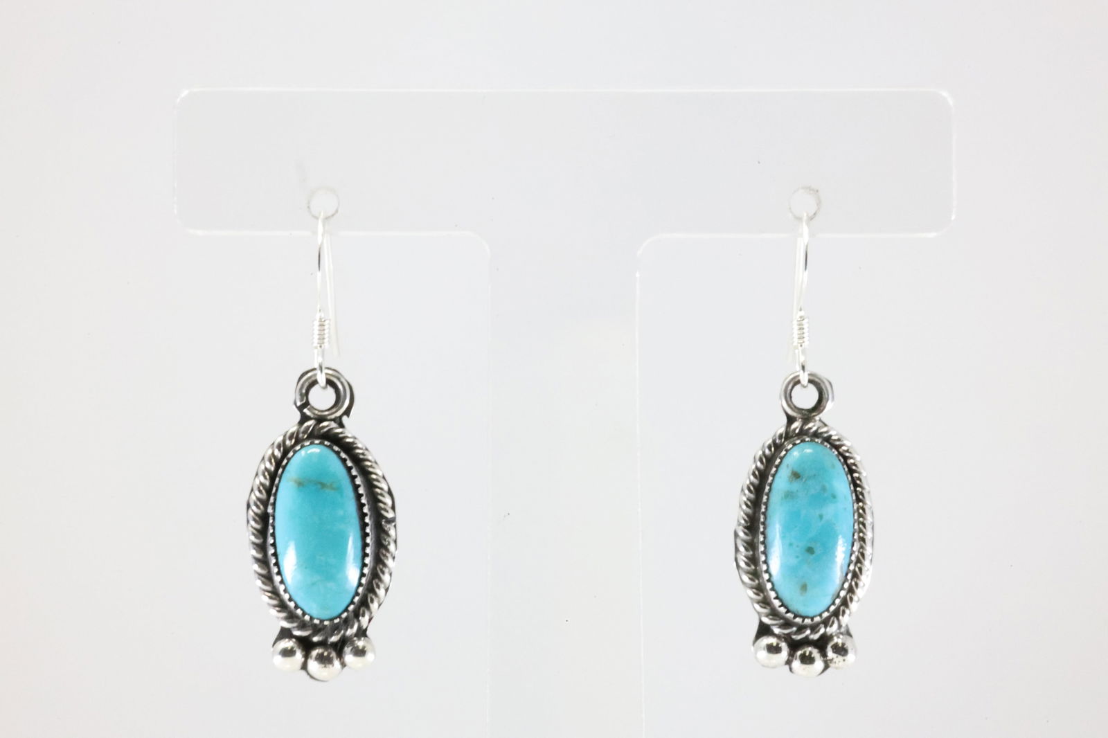 Native America Navajo Sterling Silver Turquoise Dangling Earring's By Charlene Yazzie. (1 of 4)