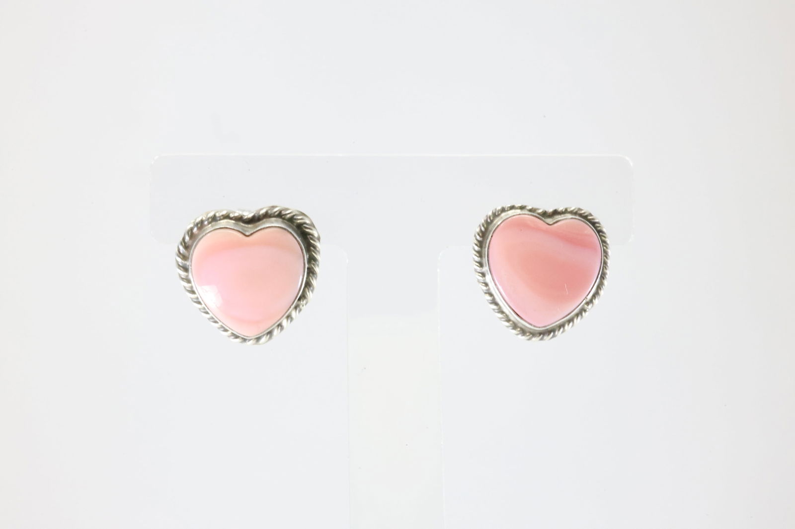 Native America Navajo Sterling Silver Pink Conch Post Earring's By Larson Chee. (1 of 4)