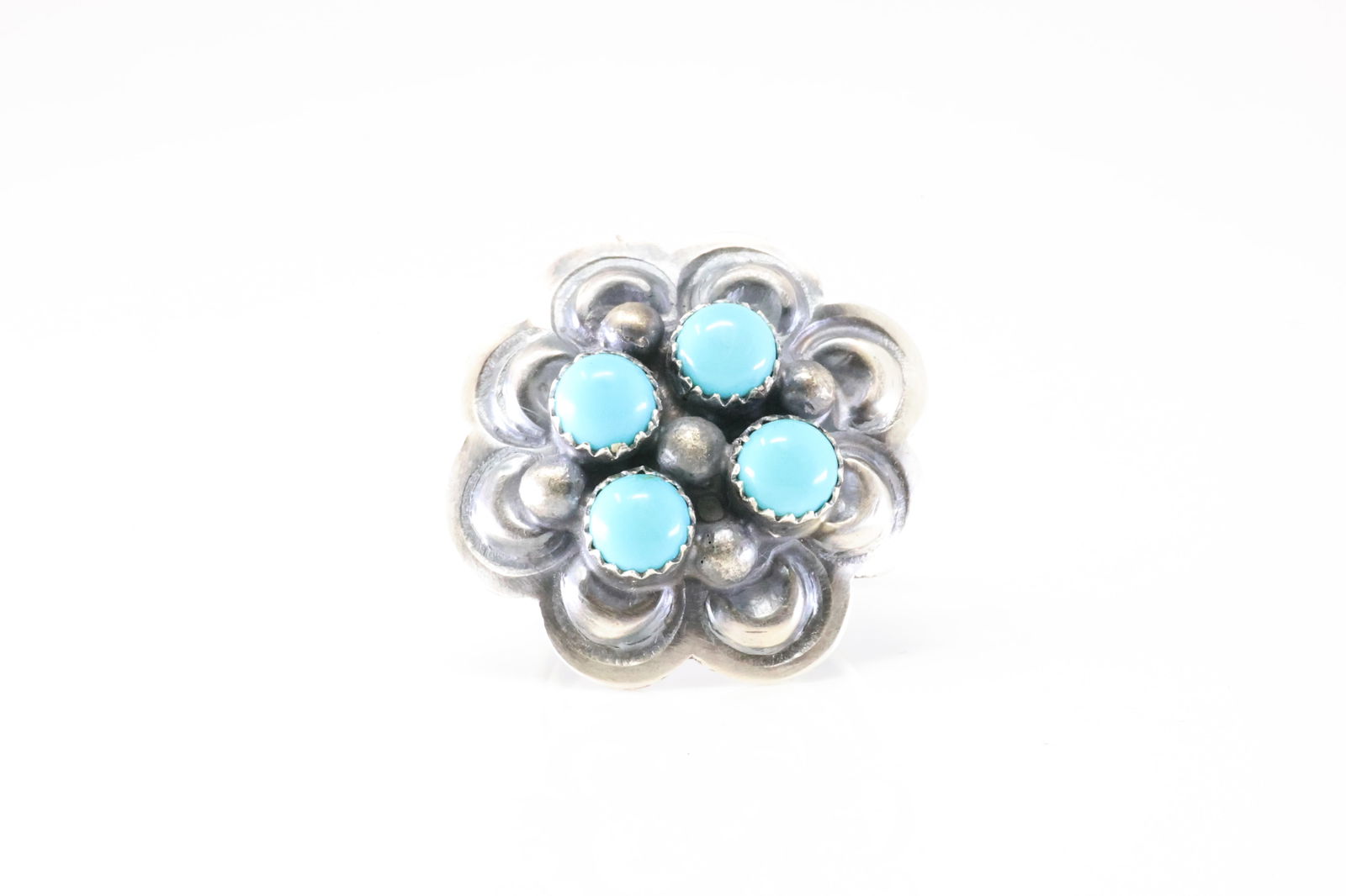Native America Navajo Sterling Silver Turquoise Ring By T. Yazzie. (1 of 4)