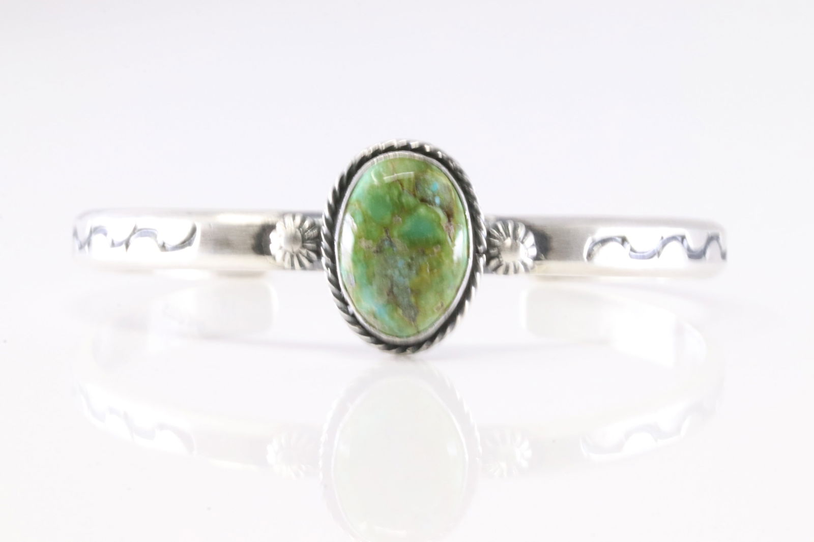 Native America Navajo Sterling Silver Sonora Gold Turquoise Bracelet Cuff By Samuel Yellowhair. (1 of 4)