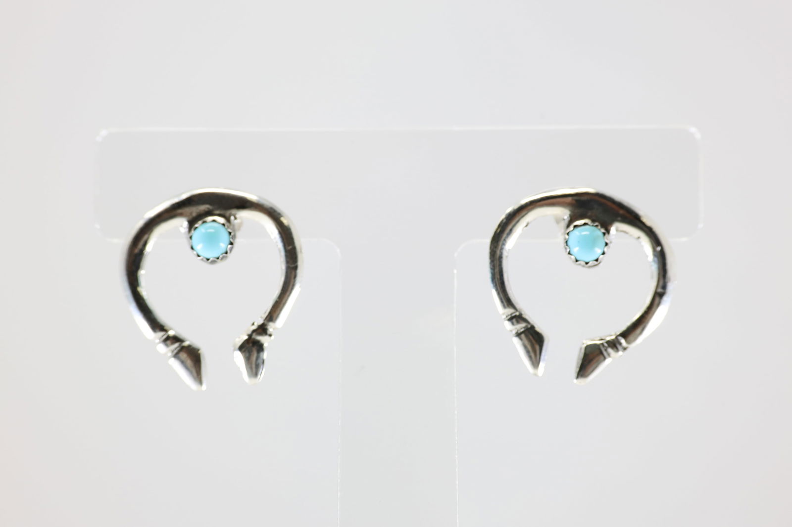 America Sterling Silver Turquoise Naja Post Earring's.: This is a America Sterling Silver Turquoise Naja Post Earring's.