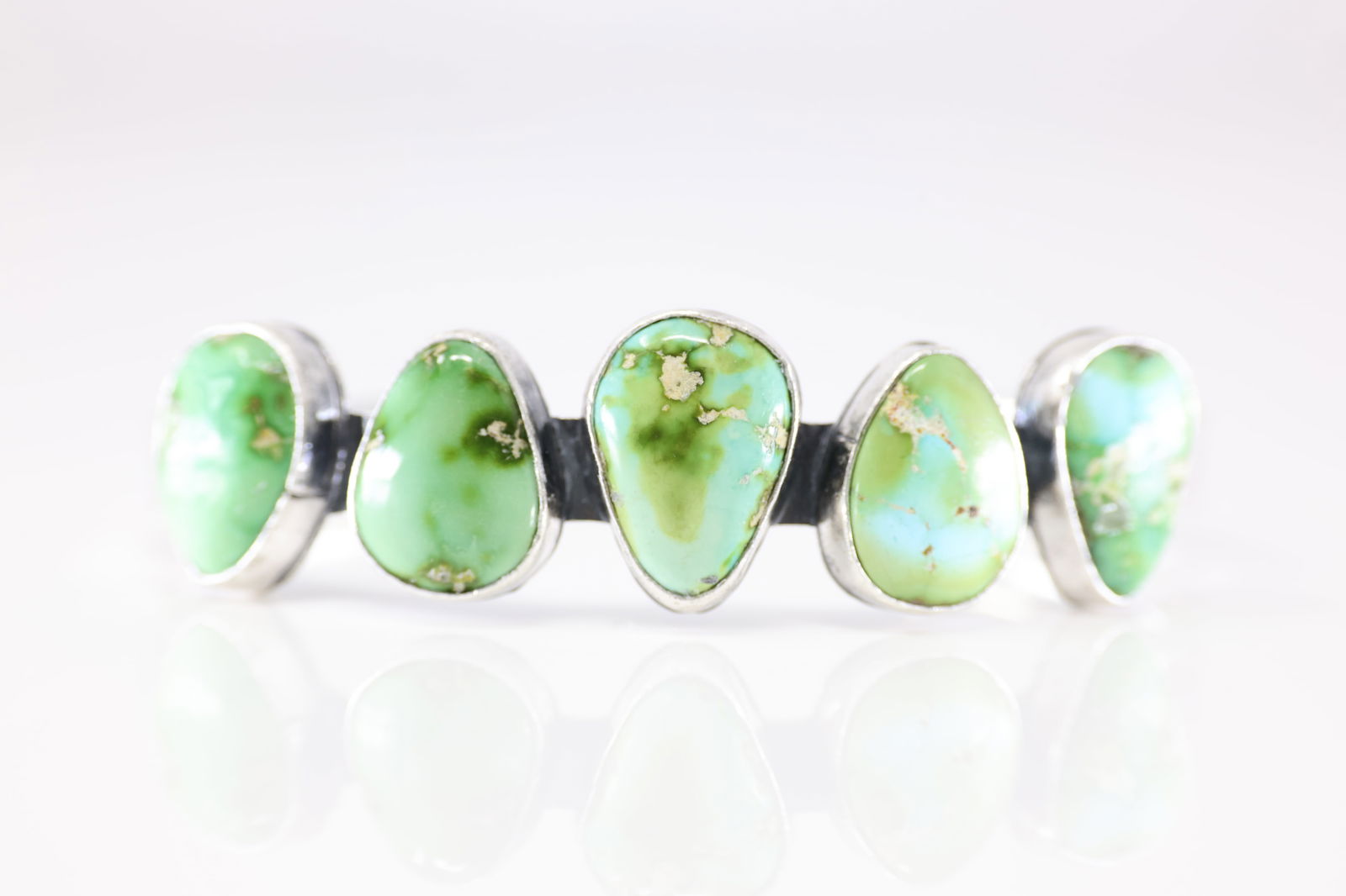 Native America Navajo Sterling Silver Sonora Gold Turquoise Bracelet Cuff By Verley Betone. (1 of 4)