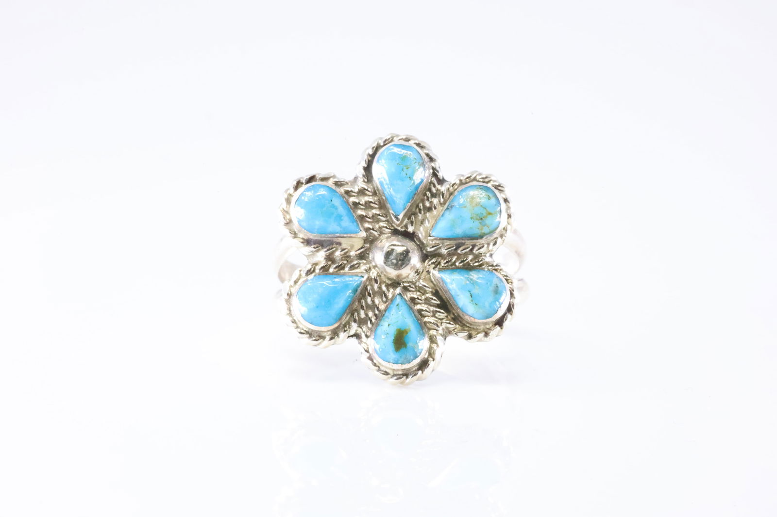 Native America Zuni Sterling Silver Turquoise Ring By G.U.R.S. (1 of 4)