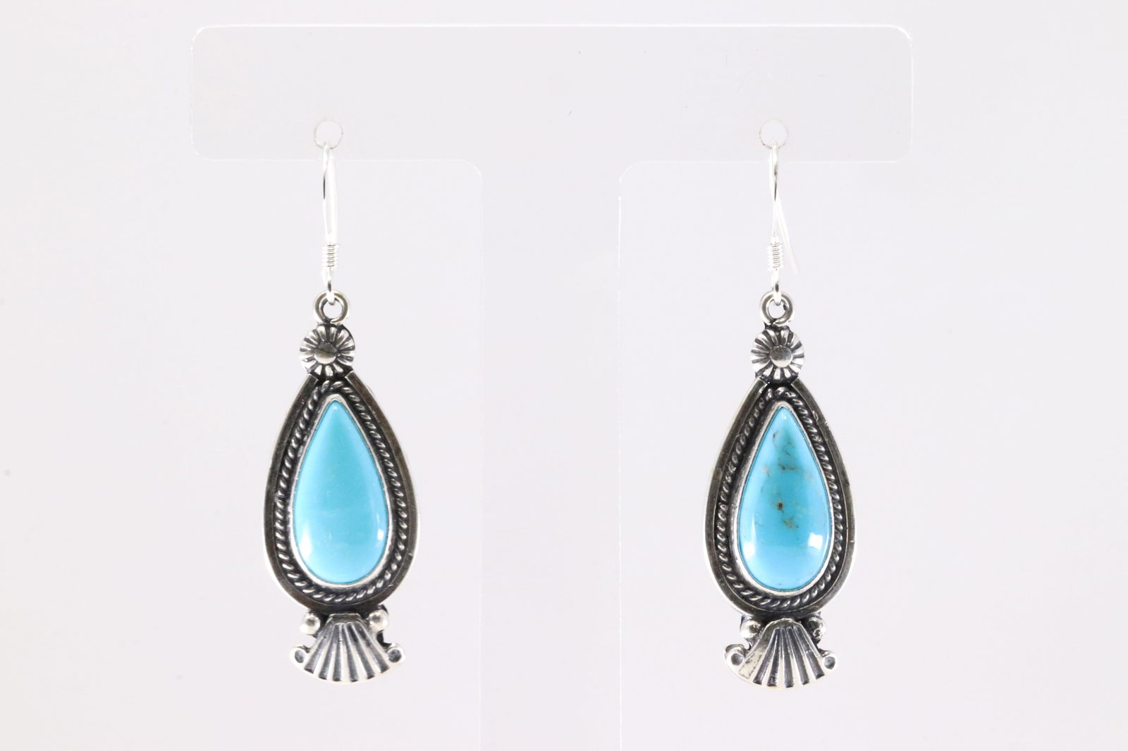Native America Navajo Sterling Silver Turquoise Dangling Earring's By Verley Betone. (1 of 4)