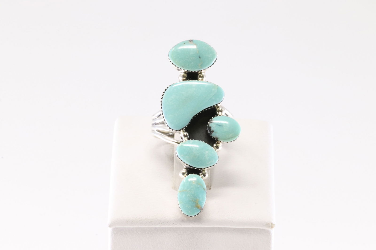Native America Navajo Sterling Silver Turquoise Ring By Jimmy Picotte. (1 of 4)