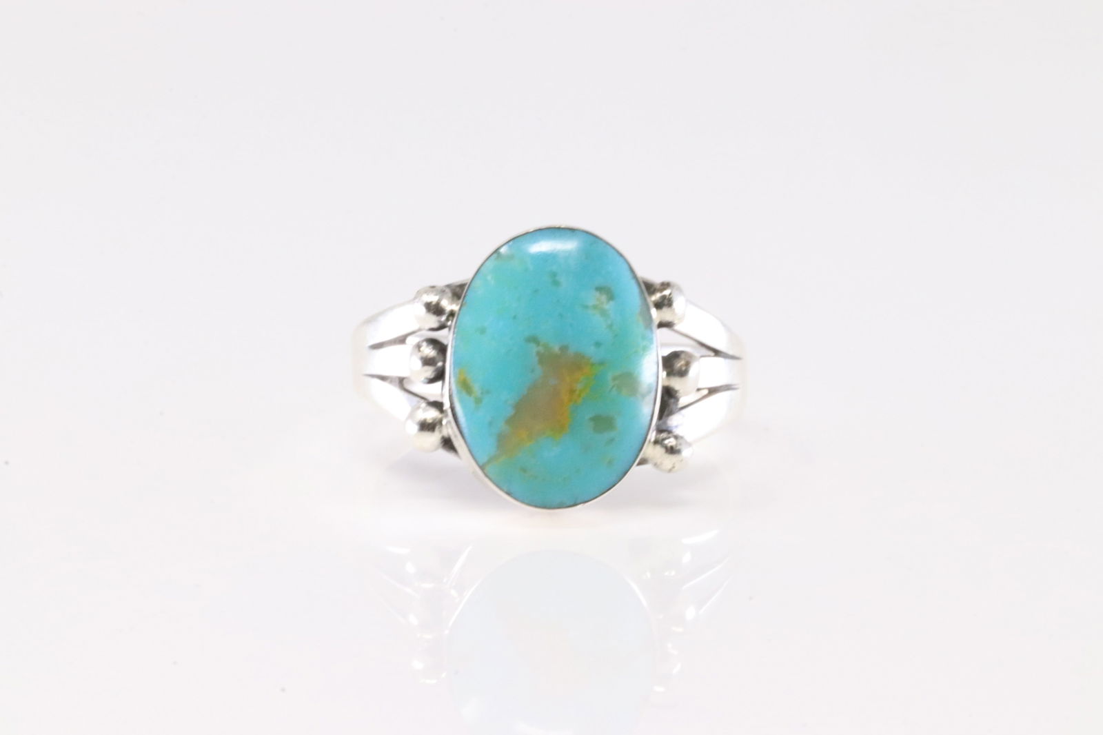 Native America Navajo Sterling Silver Turquoise Ring By Hiram Largo. (1 of 3)
