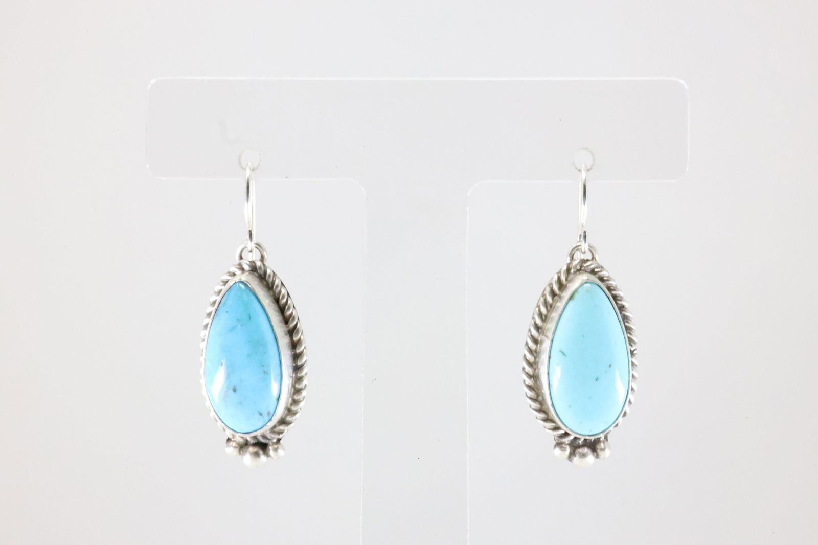 Native American Navajo Sterling Silver Kingman Turquoise Dangling Earring's By Trish Largo. (1 of 4)