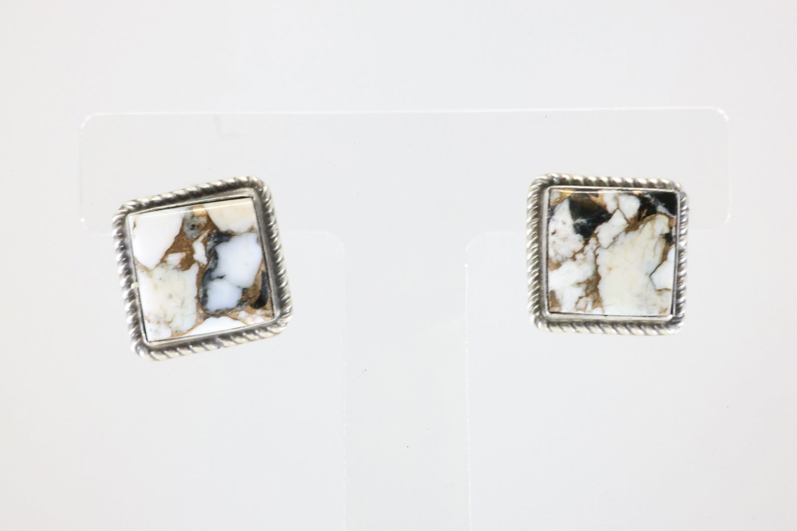 Native America Navajo Sterling Silver White Bronze Compressed Post Earring's By Judith Dixon.: This is a Native America Navajo Sterling Silver White Bronze Compressed Post Earring's By Judith Dixon. Stamp J.