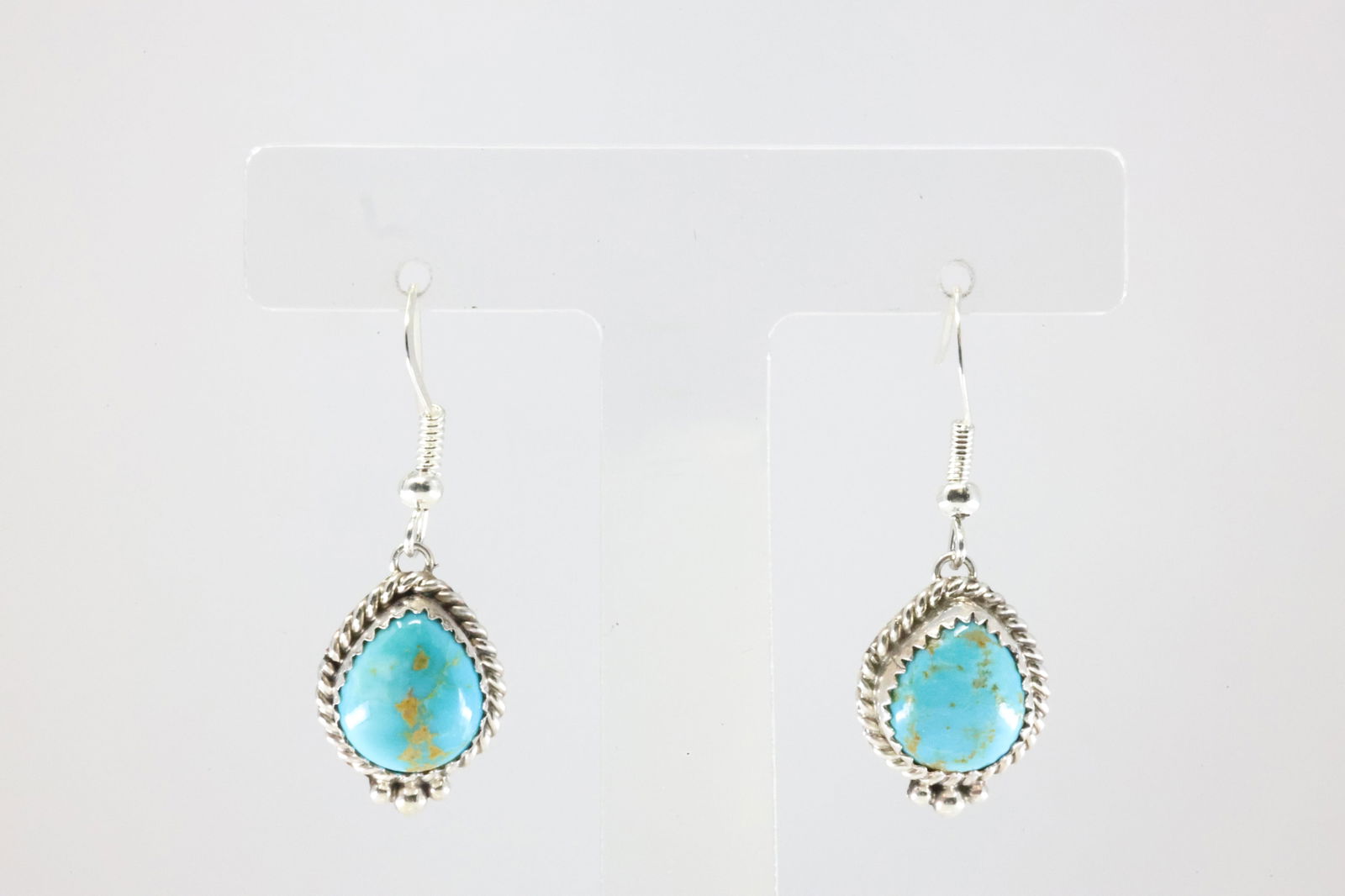 Native American Navajo Sterling Silver Kingman Turquoise Dangling Earring's By Trish Largo. (1 of 3)