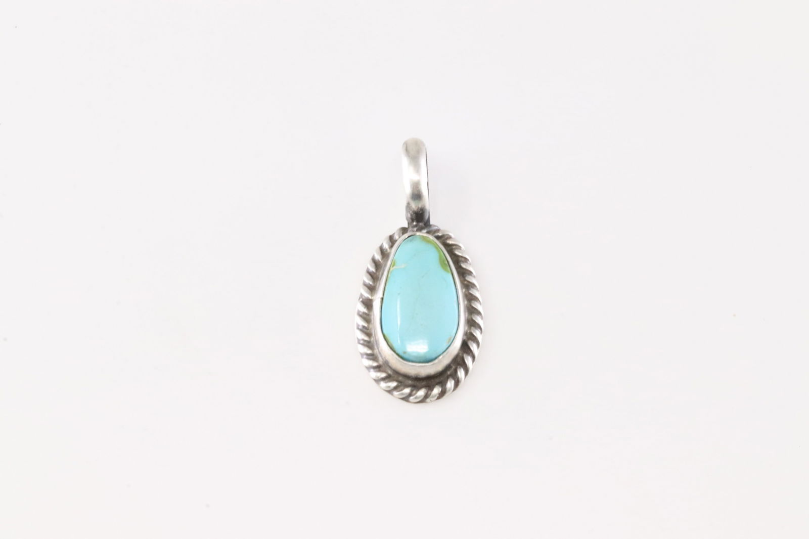 Native American Navajo Sterling Silver Sonora Gold Turquoise Pendant By Johnny Dixon. (1 of 2)