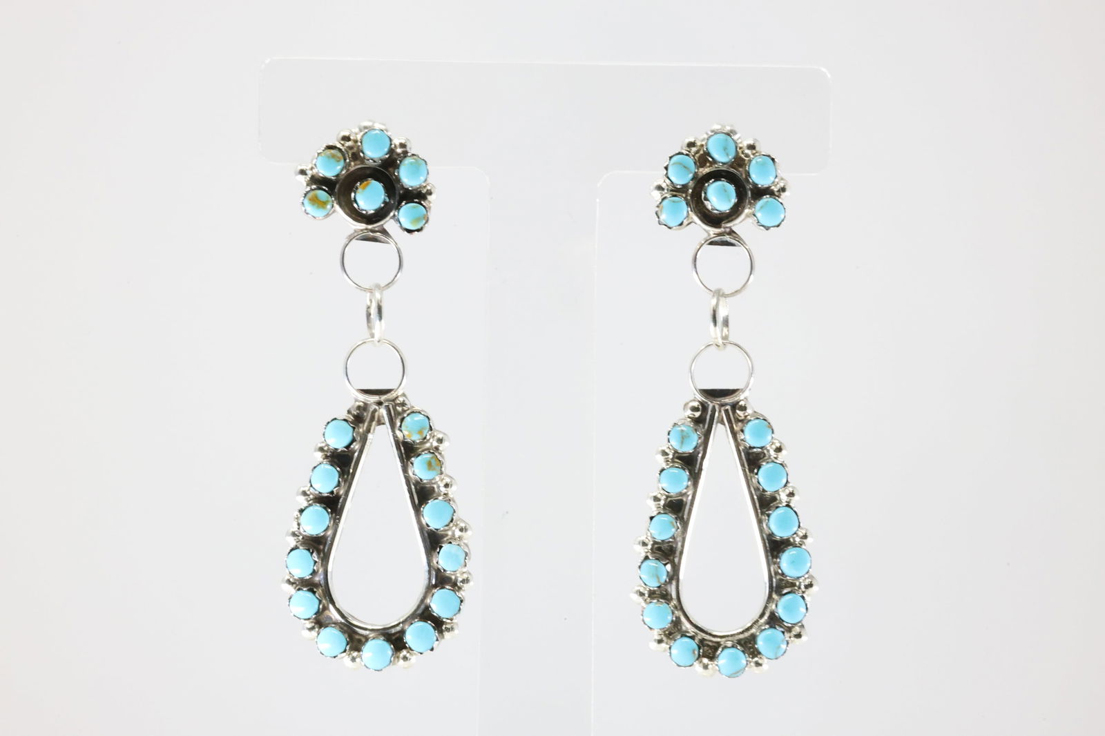 American Sterling Silver Turquoise Post Dangling Earring's.: This is a American Sterling Silver Turquoise Post Dangling Earring's.