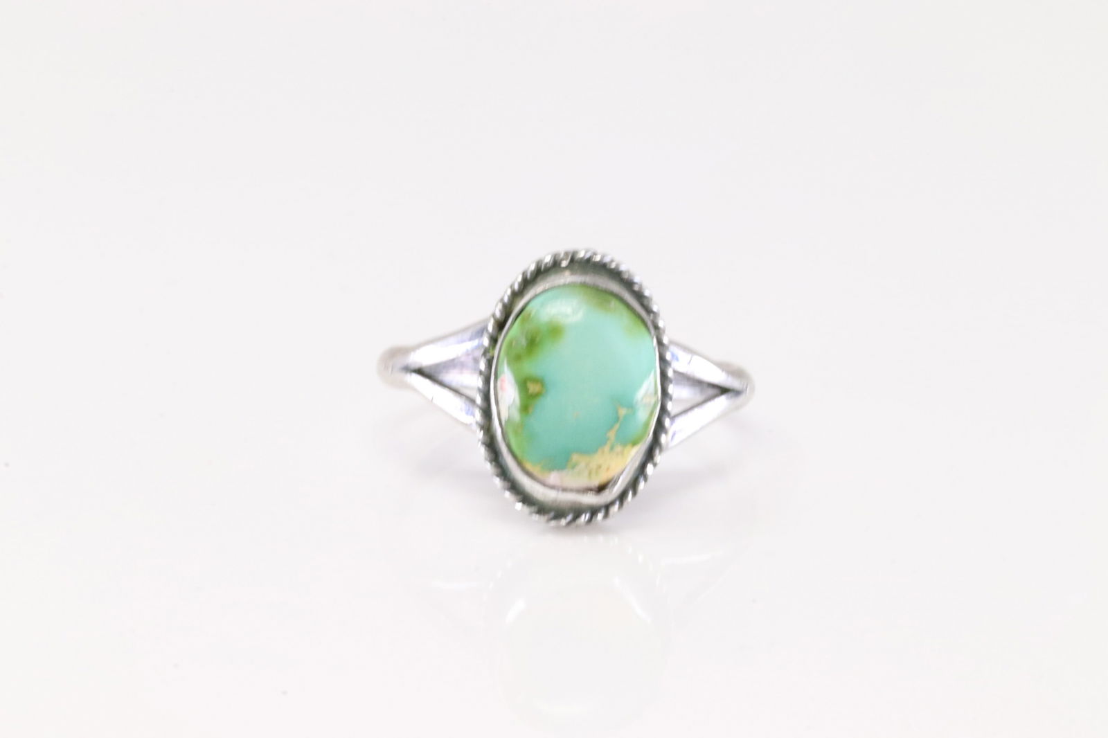 Native America Navajo Sterling Silver Sonora Gold Turquoise Ring By Judy Largo. (1 of 3)