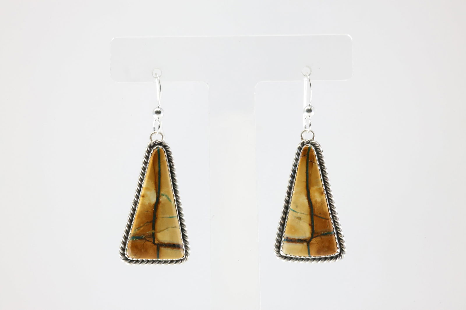 Native America Navajo Sterling Silver Boulder Turquoise Dangling Earring's By Virginia Becent.: This is a Native America Navajo Sterling Silver Boulder Turquoise Dangling Earring's By Virginia Becent. Stamp Virginia.