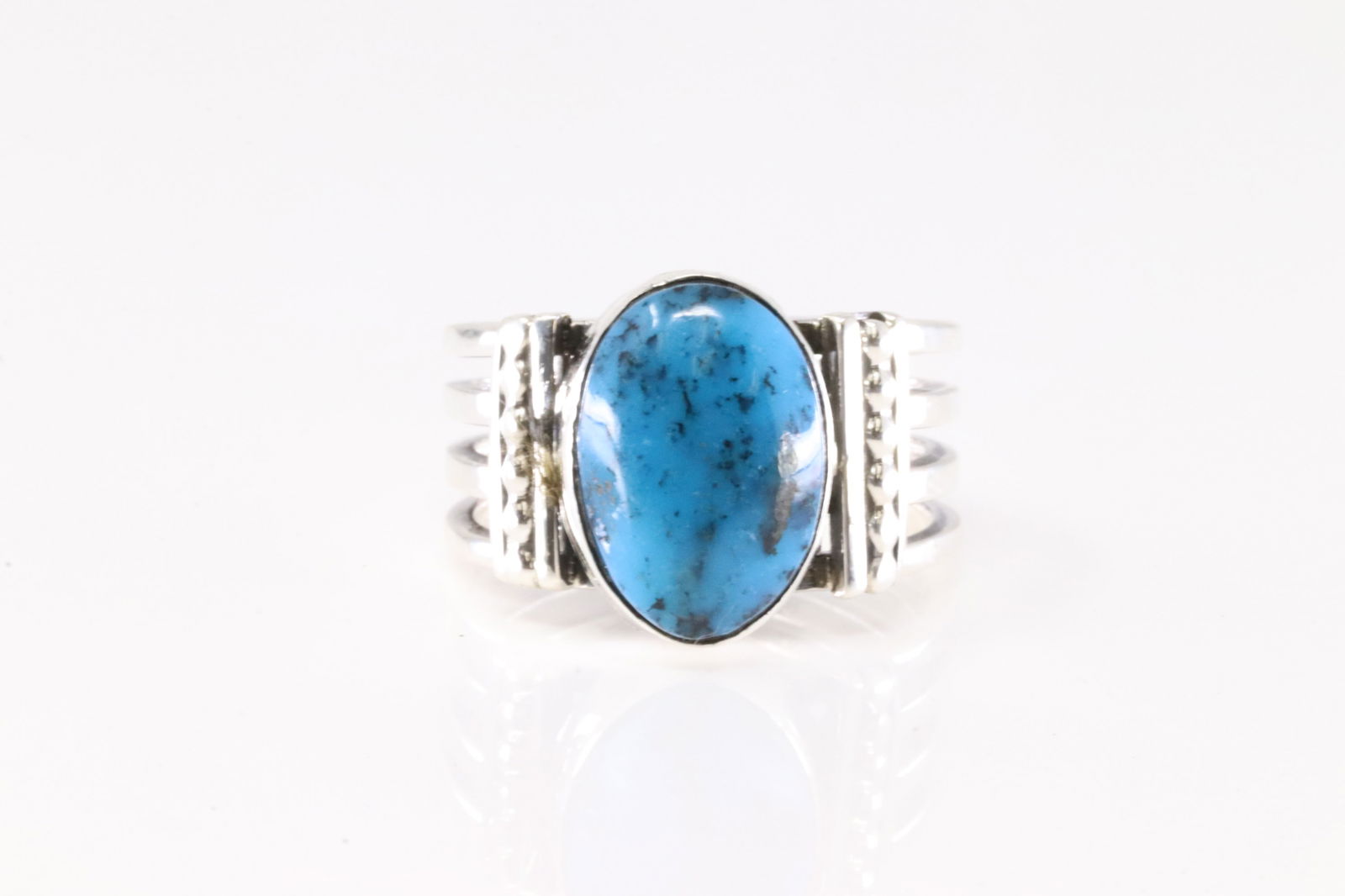 Native America Navajo Sterling Silver Turquoise Ring By Thomas Yazzie. (1 of 4)