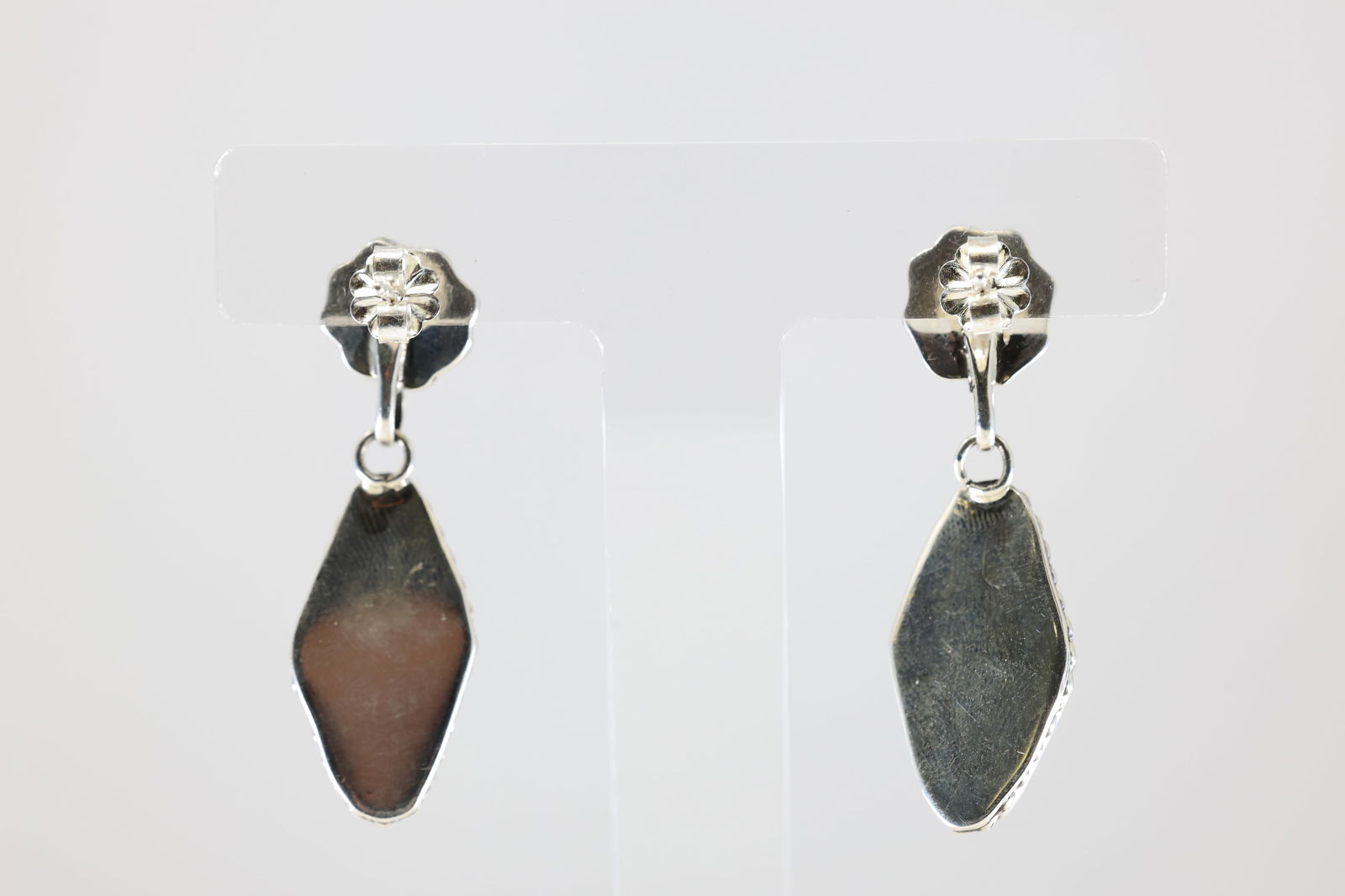 America Sterling Silver Turquoise Post / Dangling Earring's. - 4