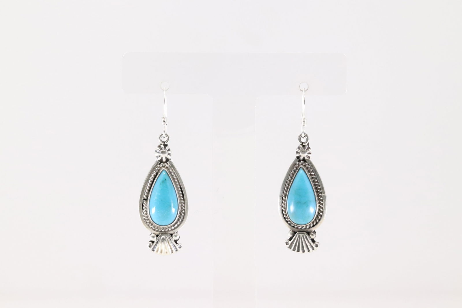 Native America Navajo Sterling Silver Turquoise Dangling Earring's By Verley Betone. (1 of 4)