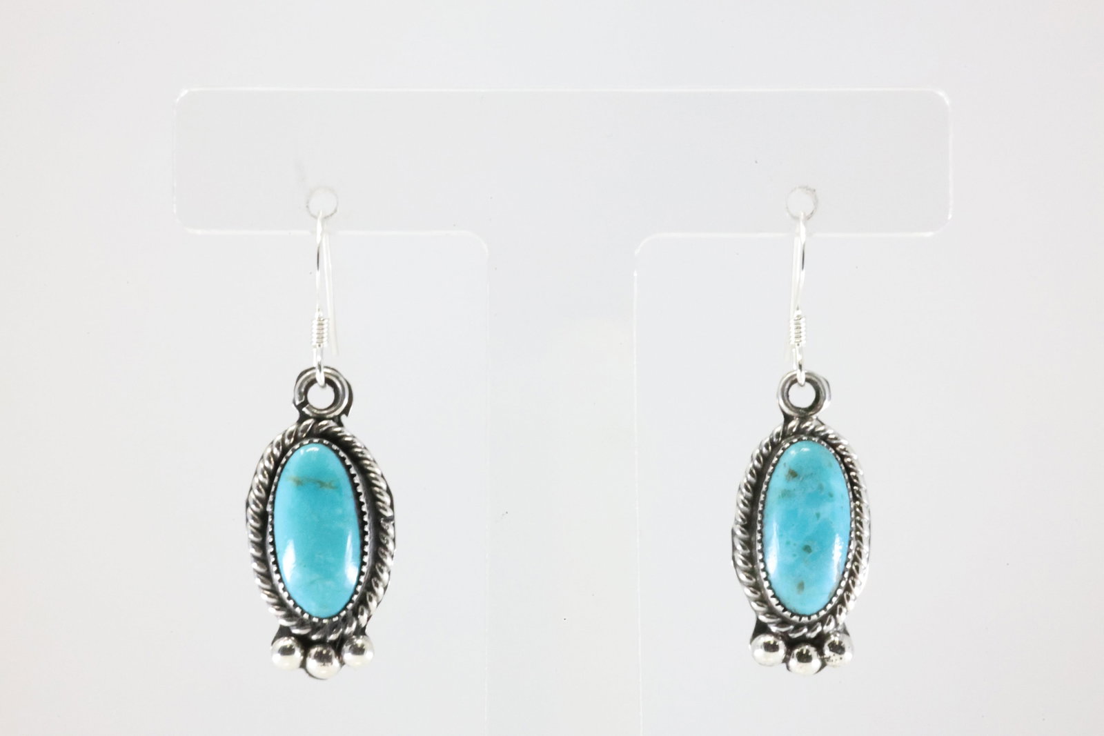 Native America Navajo Sterling Silver Turquoise Dangling Earring's By Charlene Yazzie. (1 of 4)
