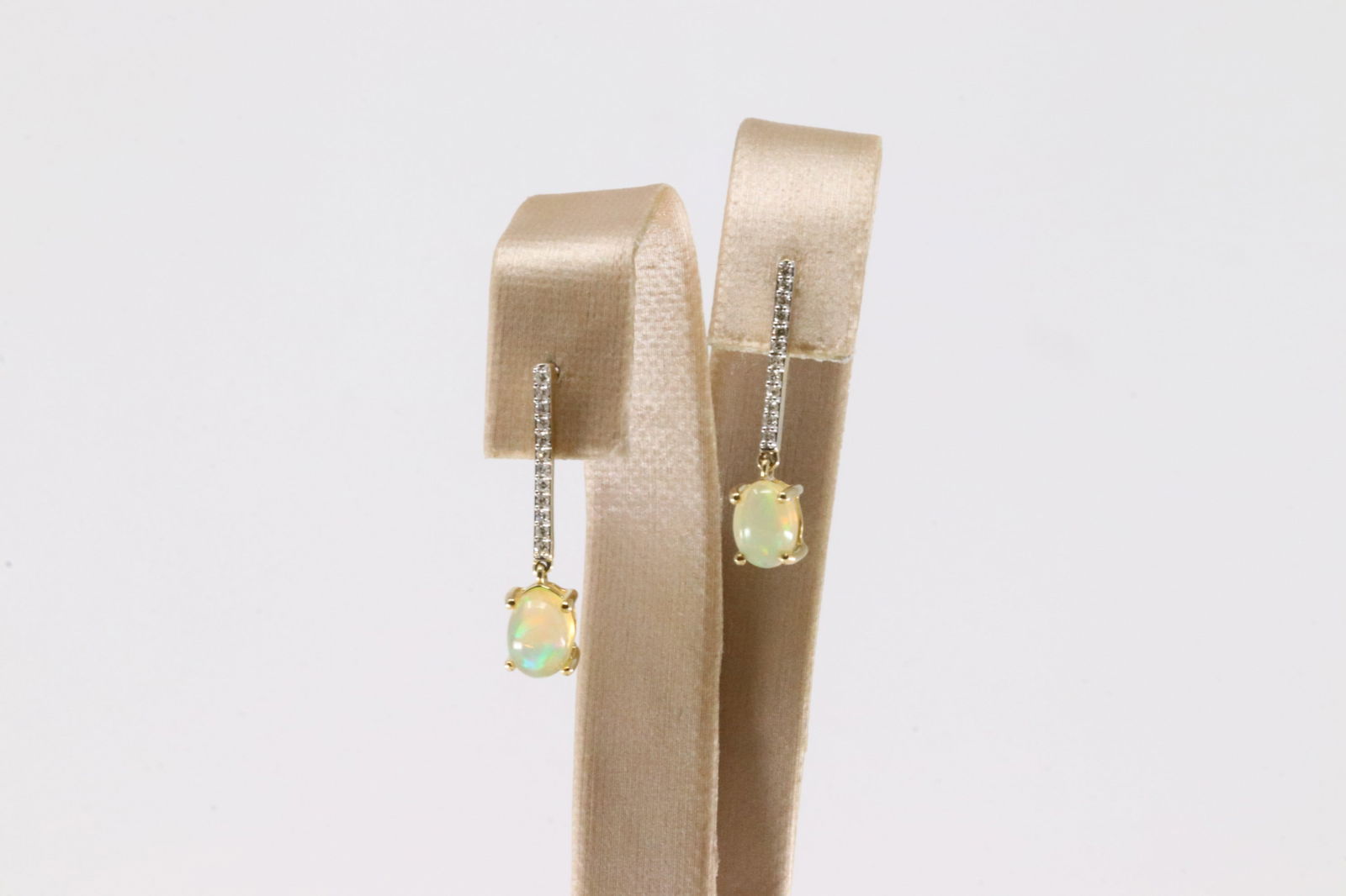 Opal & Diamond Stud / Dangling Earring 10Kt. - 2