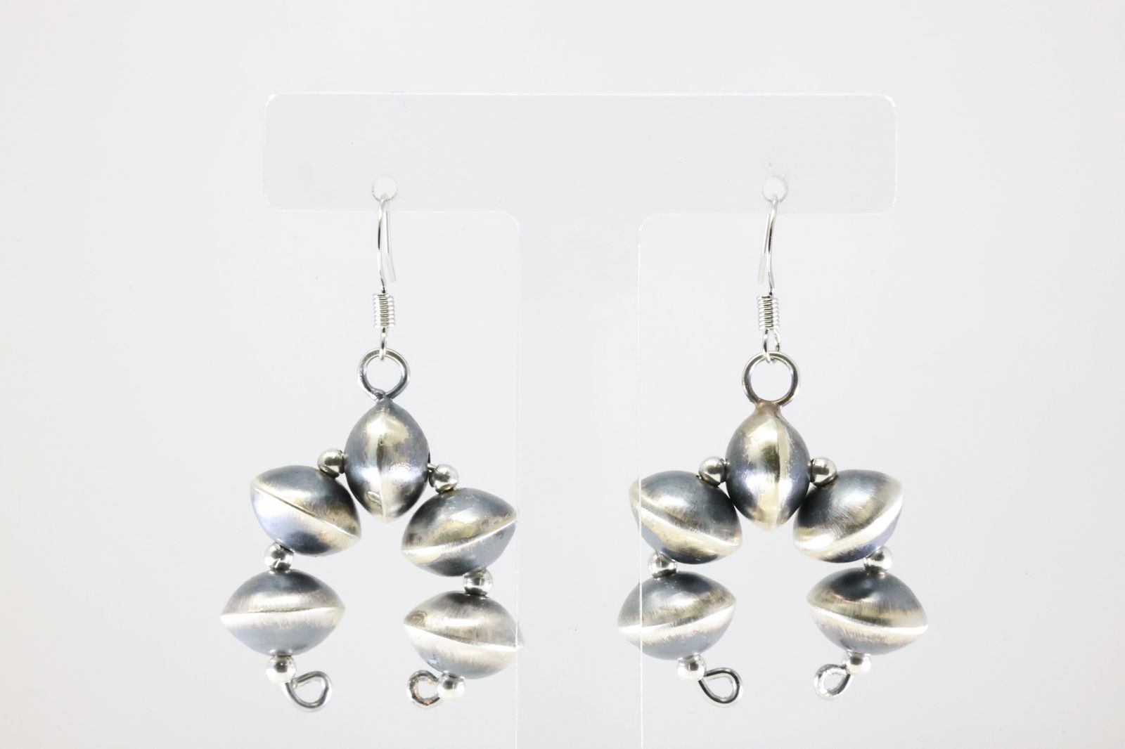 Native America Navajo Sterling Silver Pearl Beaded Naja Dangling Earring's By Ashanti Nez. (1 of 3)