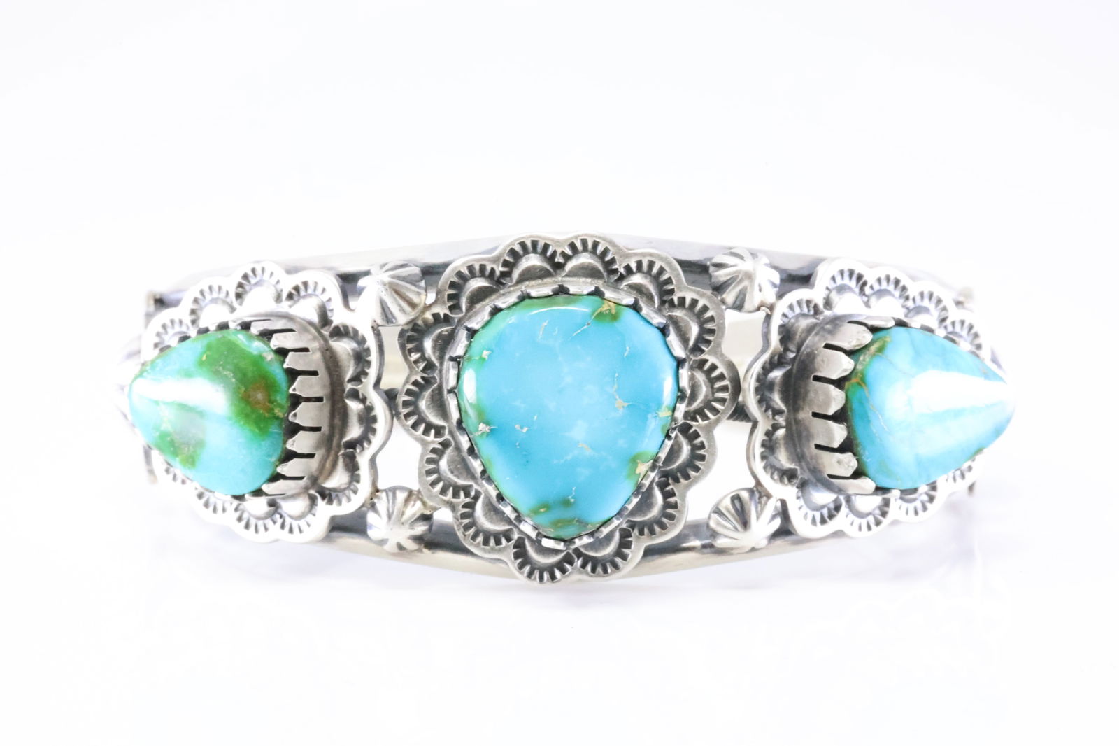 Native America Navajo Sterling Silver Sonora Gold Turquoise Bracelet Cuff By Randy Boyd. (1 of 4)