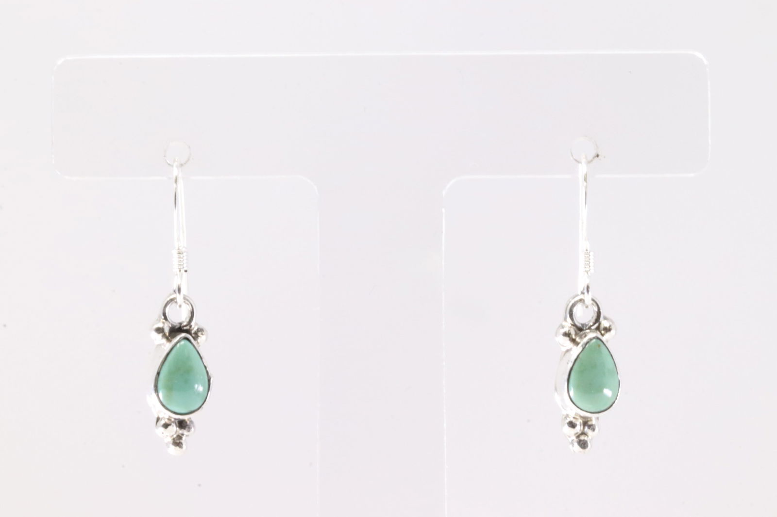 America Sterling Silver Turquoise Dangling Earring's. (1 of 3)