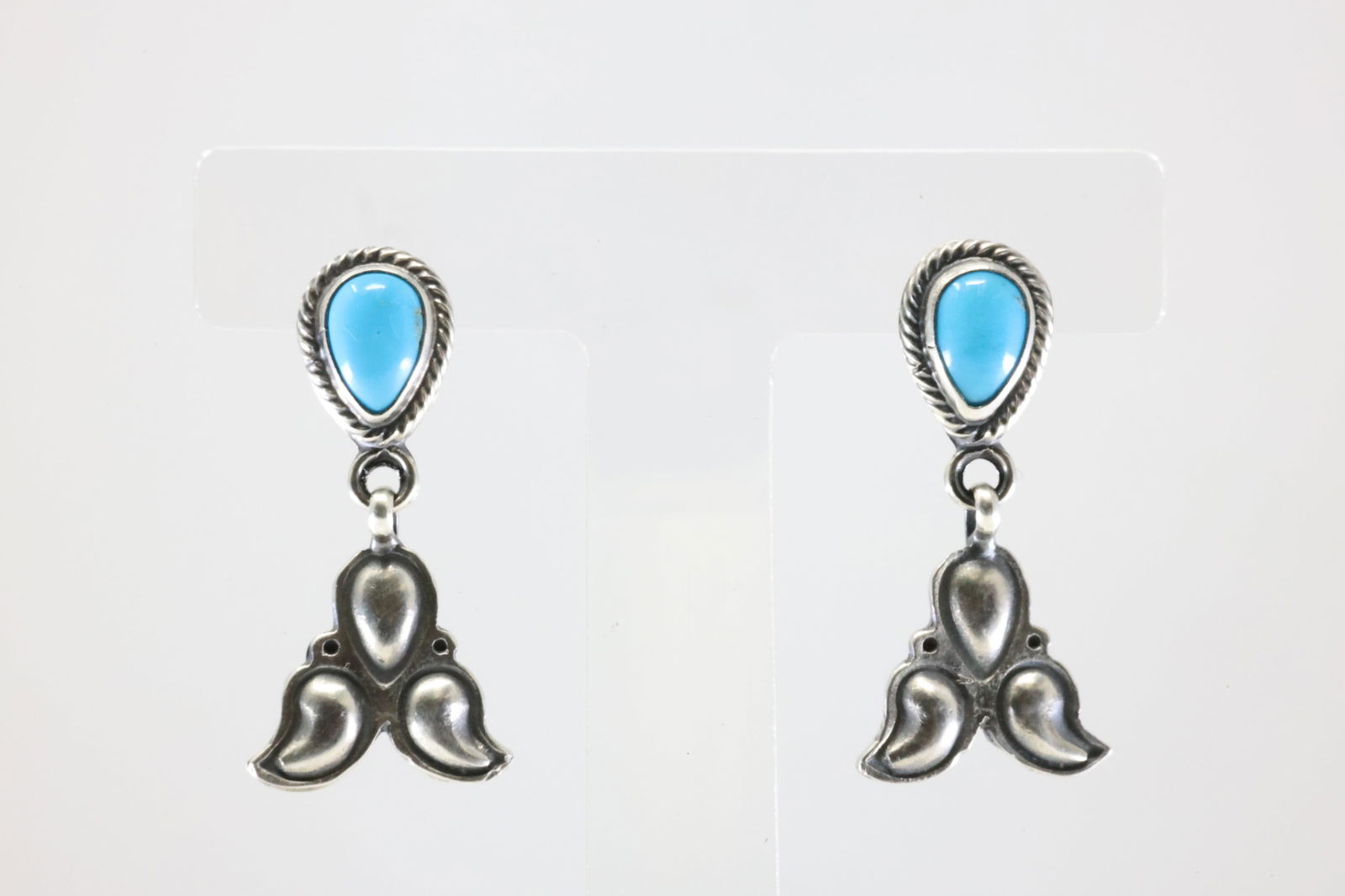 America Sterling Silver Turquoise Post / Dangling Earring's. (1 of 4)