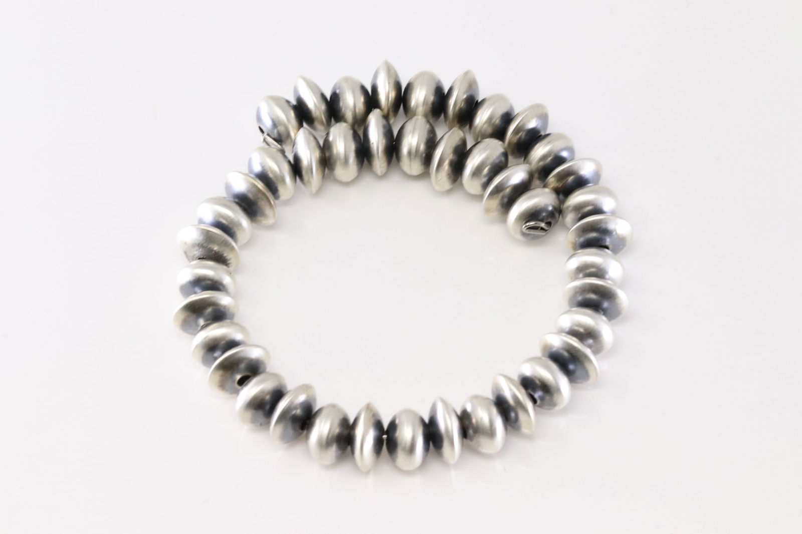 America Sterling Silver Solid Pearl Beaded Wrap Around Bracelet.: This is a America Sterling Silver Solid Pearl Beaded Wrap Around Bracelet.