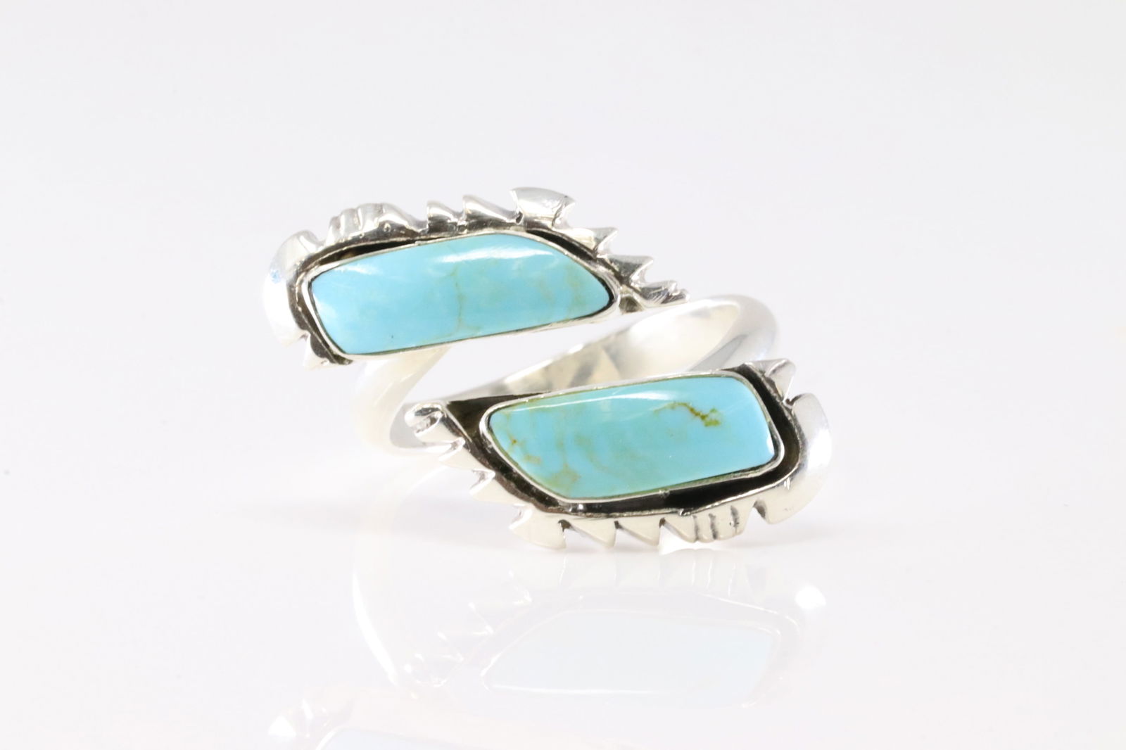 Native America Navajo Sterling Silver Turquoise Ring By Jereny Delgarito. (1 of 4)