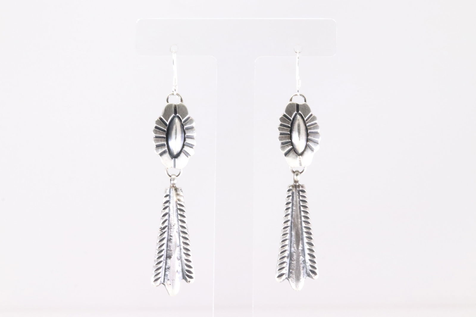Native America Navajo Sterling Silver Solid Dangling Earring's By Martha Cayatiento. (1 of 4)