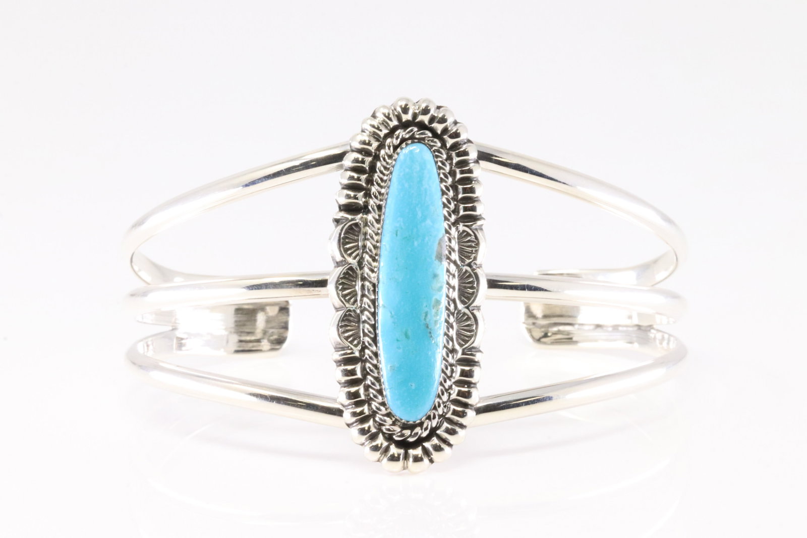 Native America Navajo Sterling Silver Turquoise Bracelet Cuff By Michael Yazzie. (1 of 4)