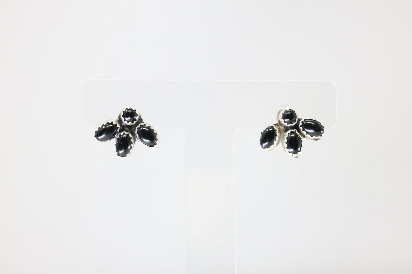 America Sterling Silver Black Onyx Post Earring's. (1 of 3)