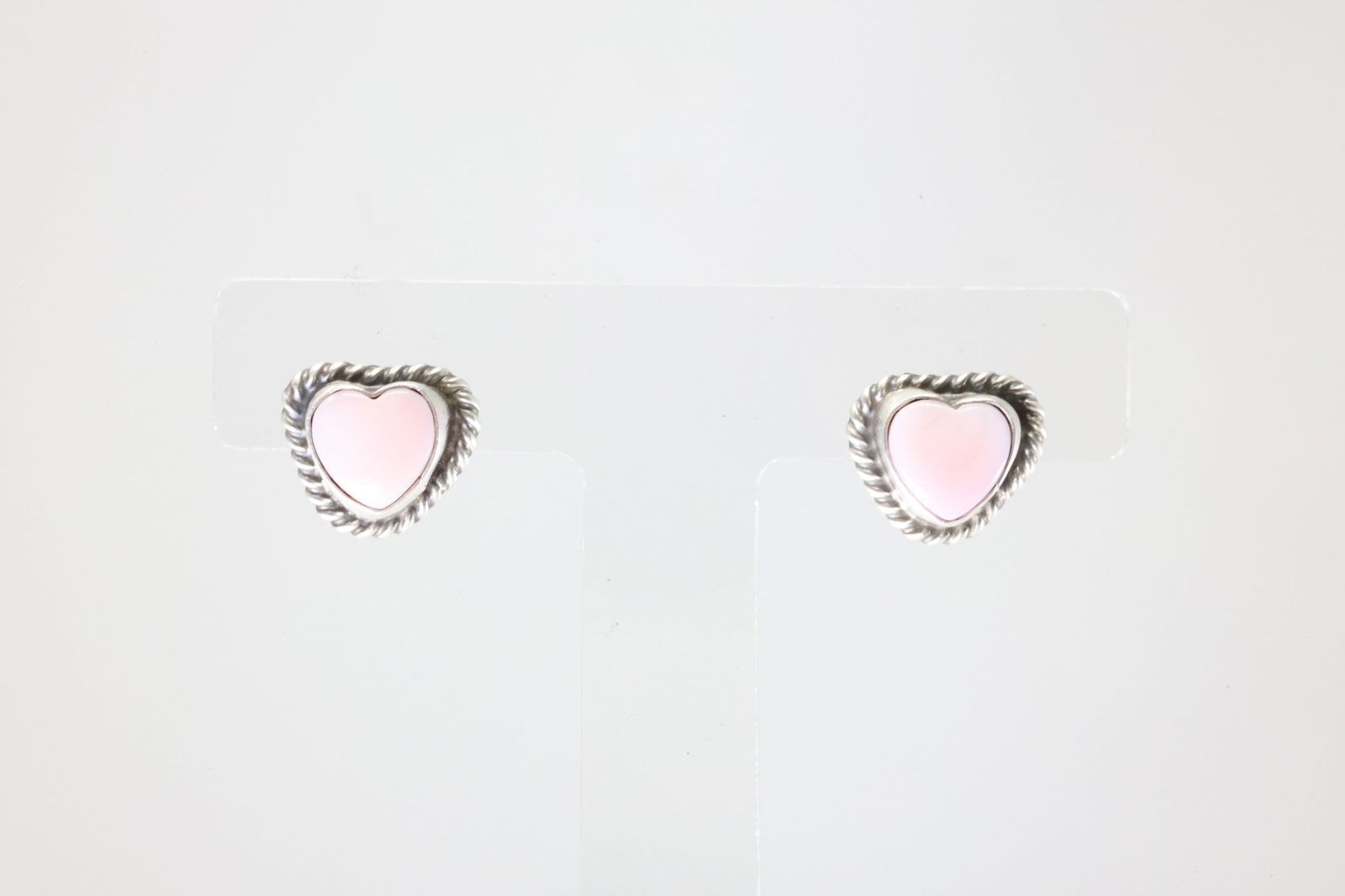 America Sterling Silver Pink Conch Heart Post Earring's.: This is a America Sterling Silver Pink Conch Heart Post Earring's.