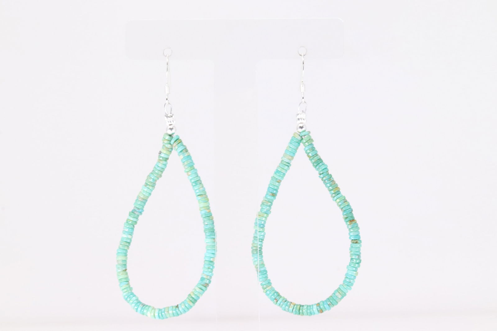 Native America Navajo Sterling Silver Turquoise Dangling Earring's. (1 of 3)