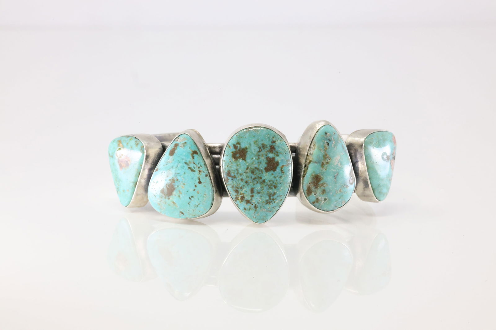 Native America Navajo Sterling Silver Turquoise Bracelet Cuff By Danny Henio. (1 of 4)