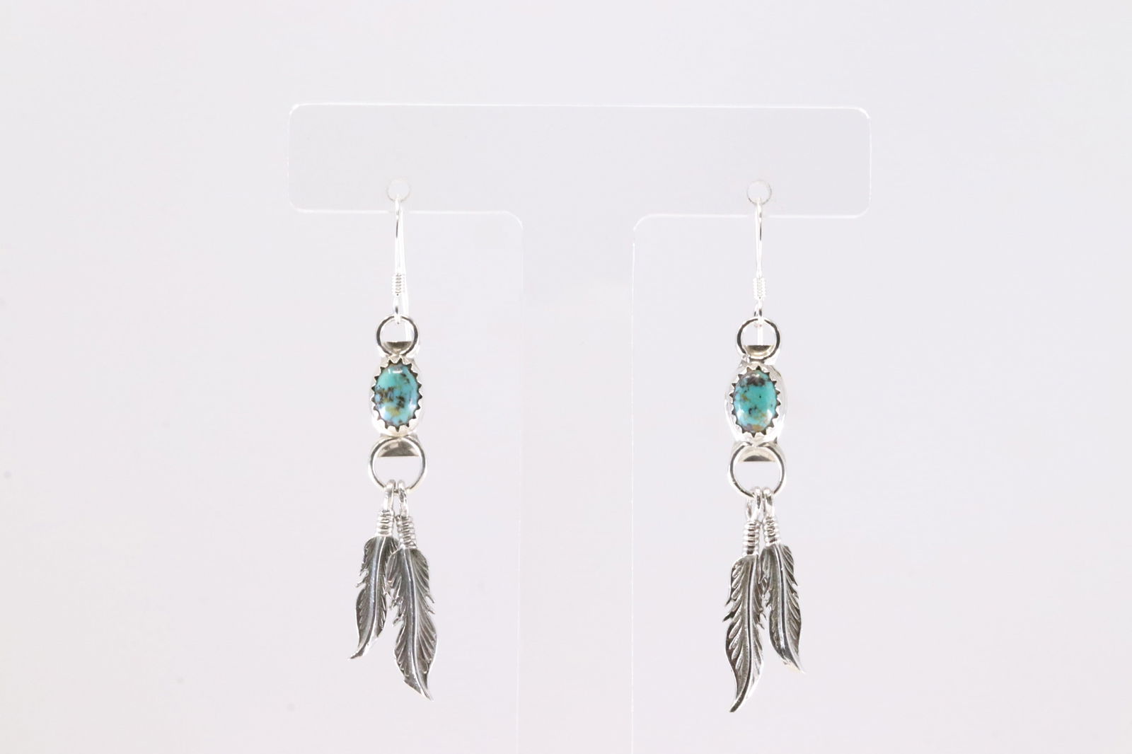 America Sterling Silver Turquoise Dangling Earring's.: This is a America Sterling Silver Turquoise Dangling Earring's.